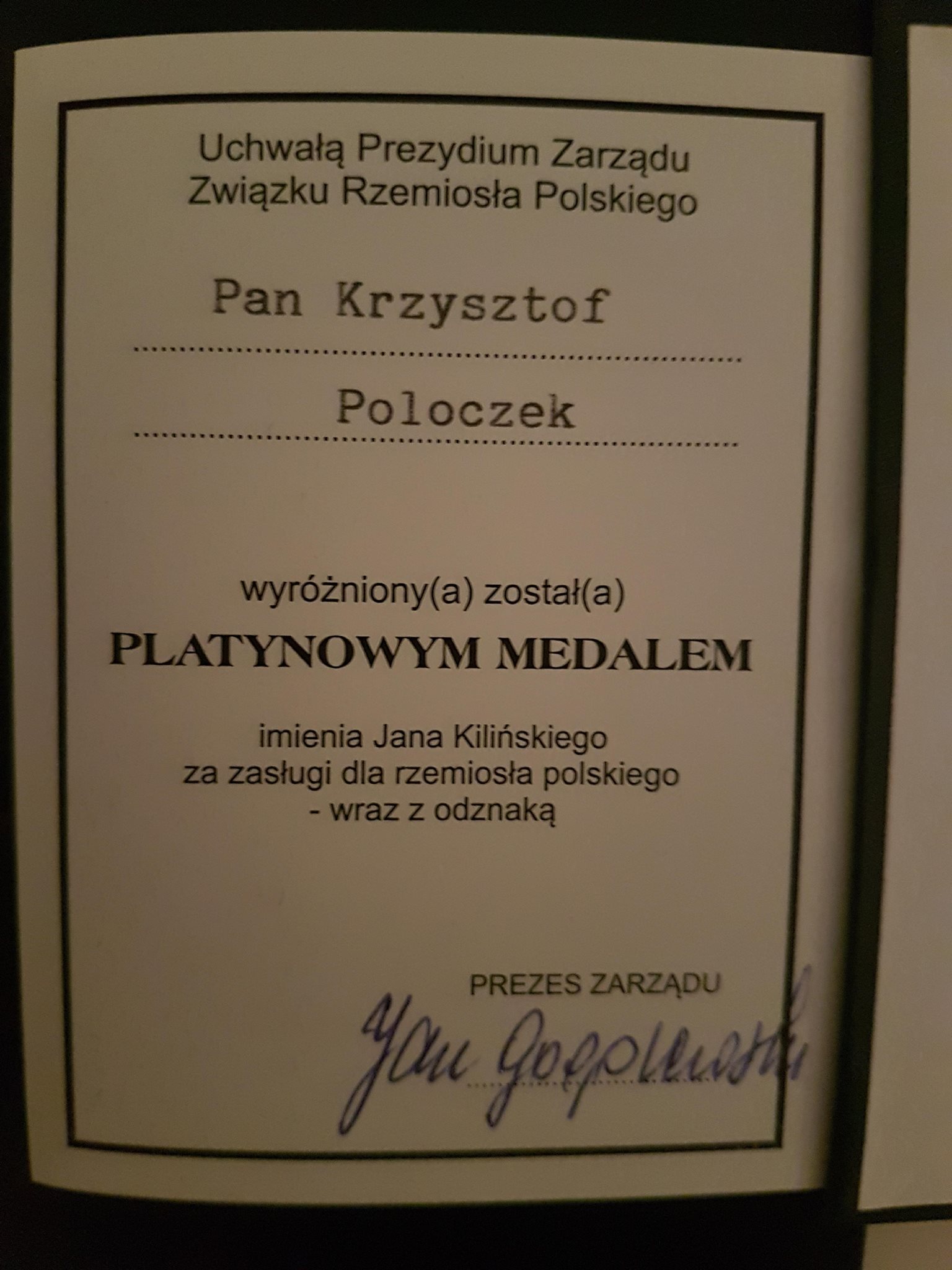 Dyplom Poloczek