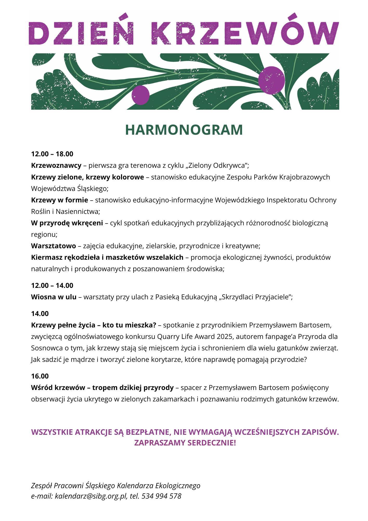 Dzień Krzewów Śląski Ogród Botaniczny - Związek Stowarzyszeń