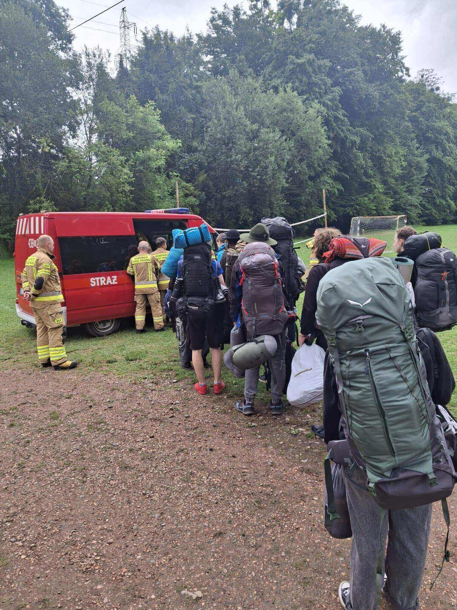 Ewakuacja obozu harcerskiego w Ustroniu