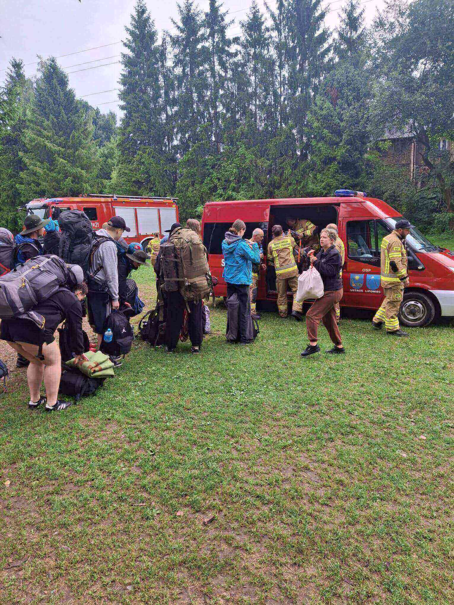 Ewakuacja obozu harcerskiego w Ustroniu