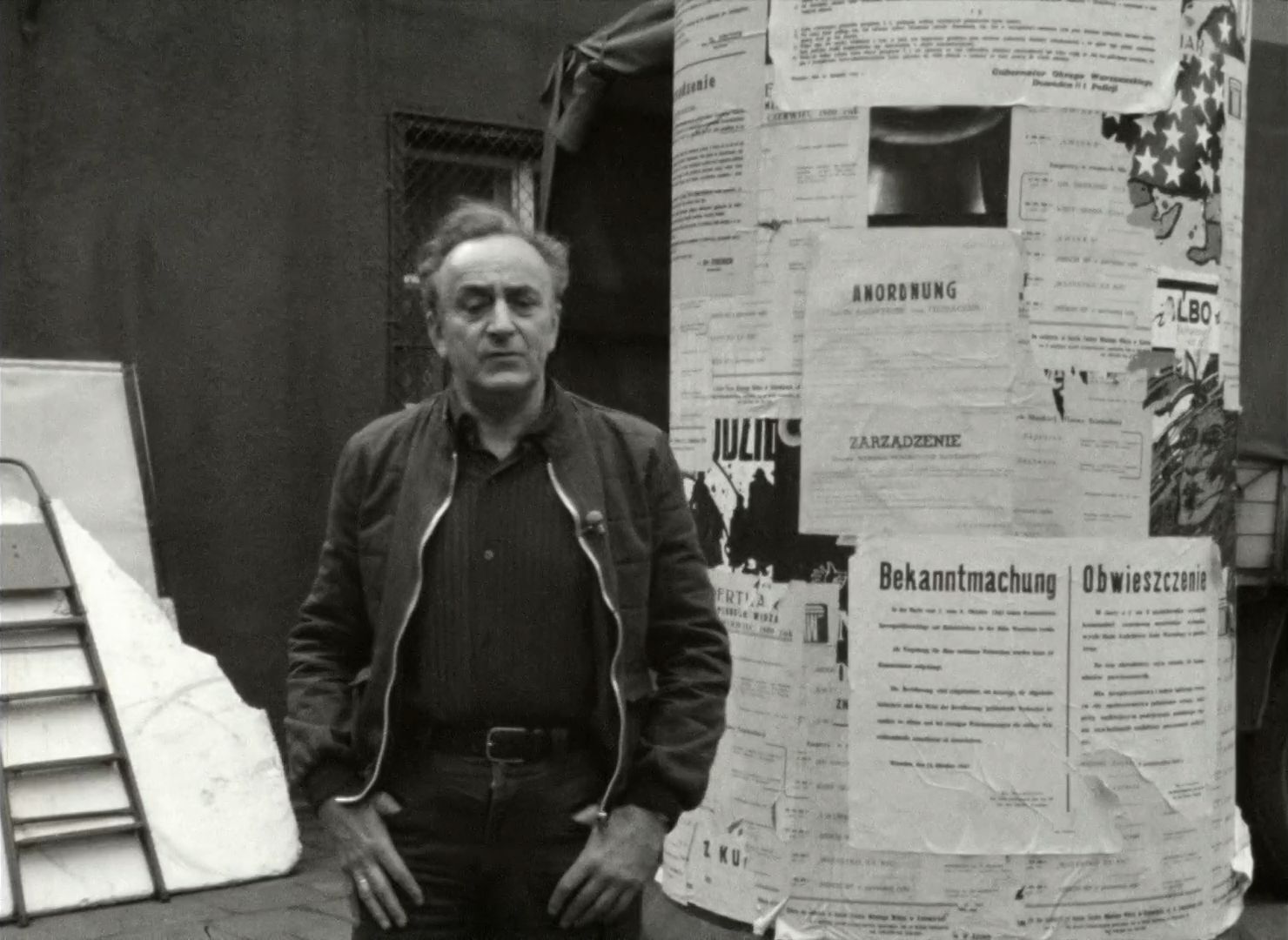 Kręcenie filmu „Mur” („The Wall”, 1982) na ulicach Sosnowca. Wilhelm Hollender. Rok 1980