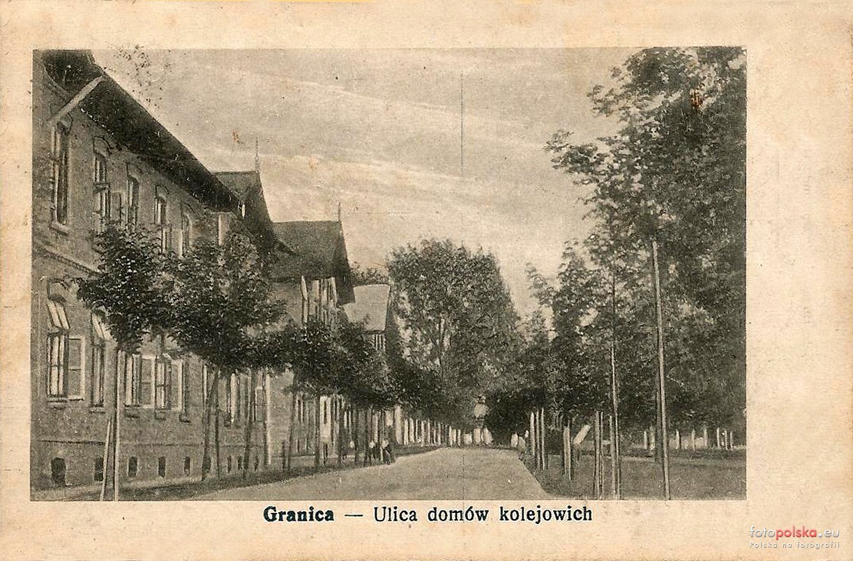 Granica (obecnie Sosnowiec, Maczki). Domy kolejowe przy obecnej ulicy Skwerowej. Lata 1910-1917.
