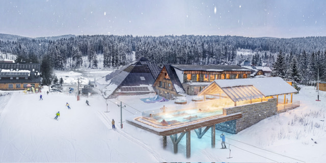 Basen zawiśnie nad trasą narciarską