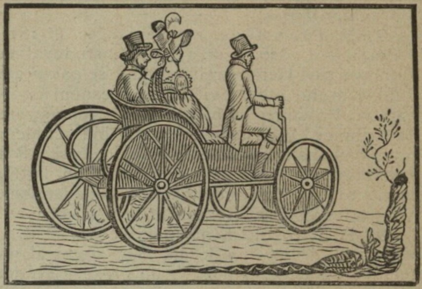 Józef Bożek. Samochód parowy jego konstrukcji. Rycina