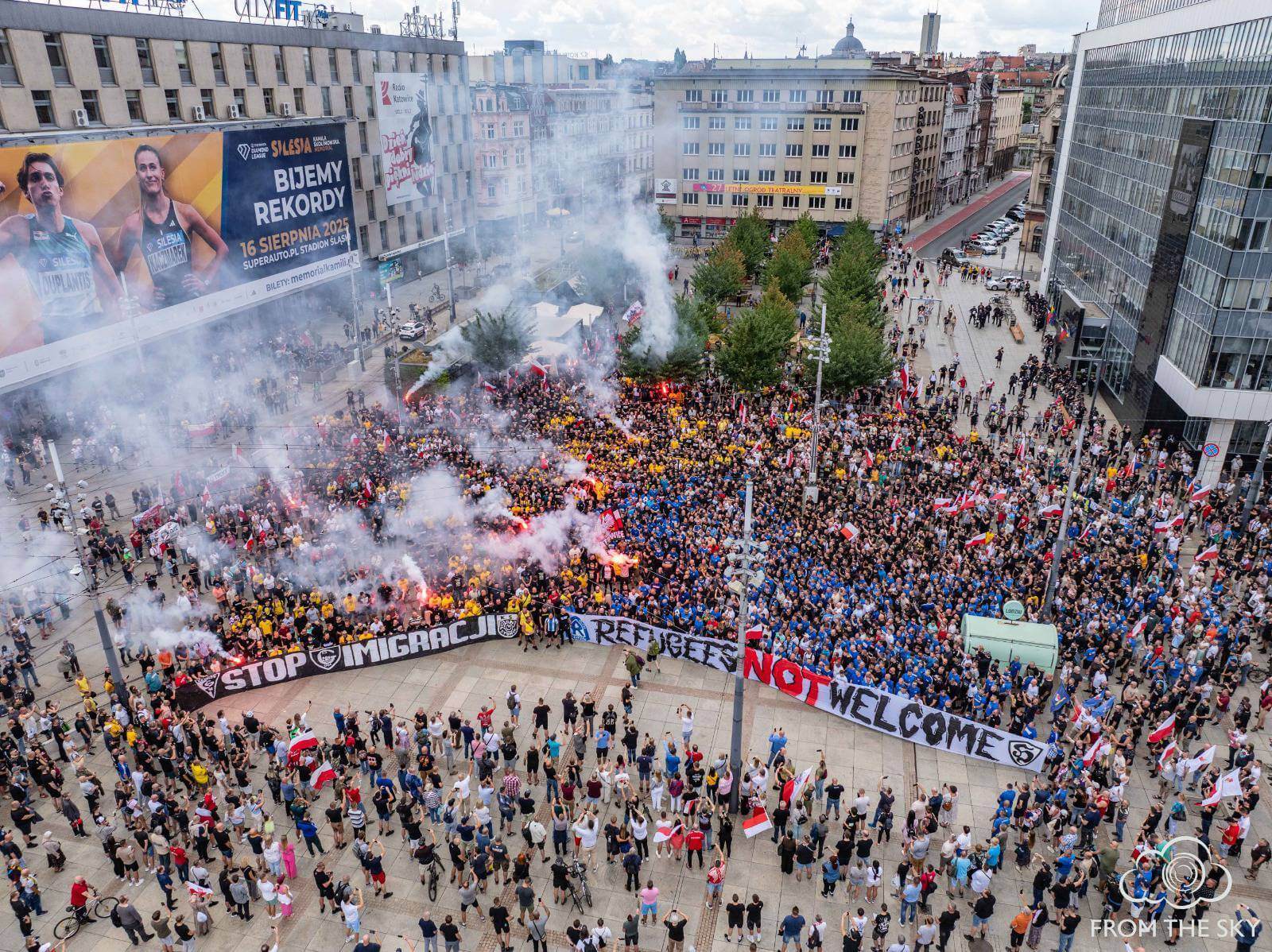 Katowice. Manifestacja pod hasłem: „Stop imigracji”. 19 lipca 2025.