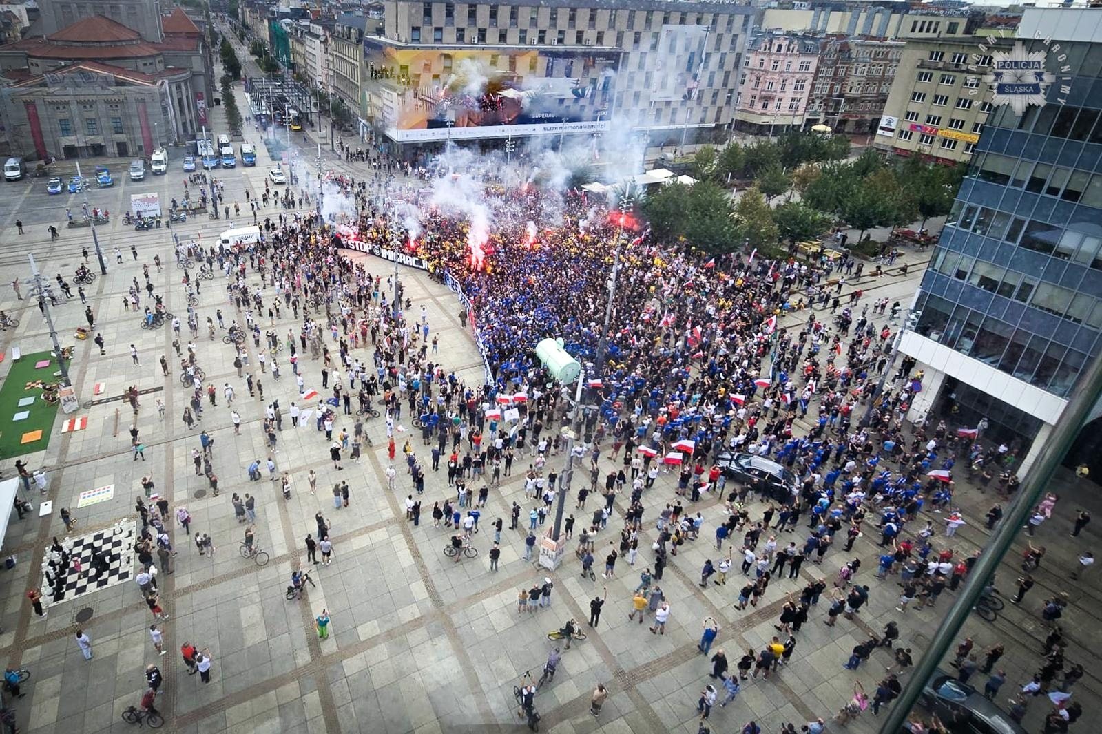 Katowice. Manifestacja pod hasłem: „Stop imigracji”. 19 lipca 2025.