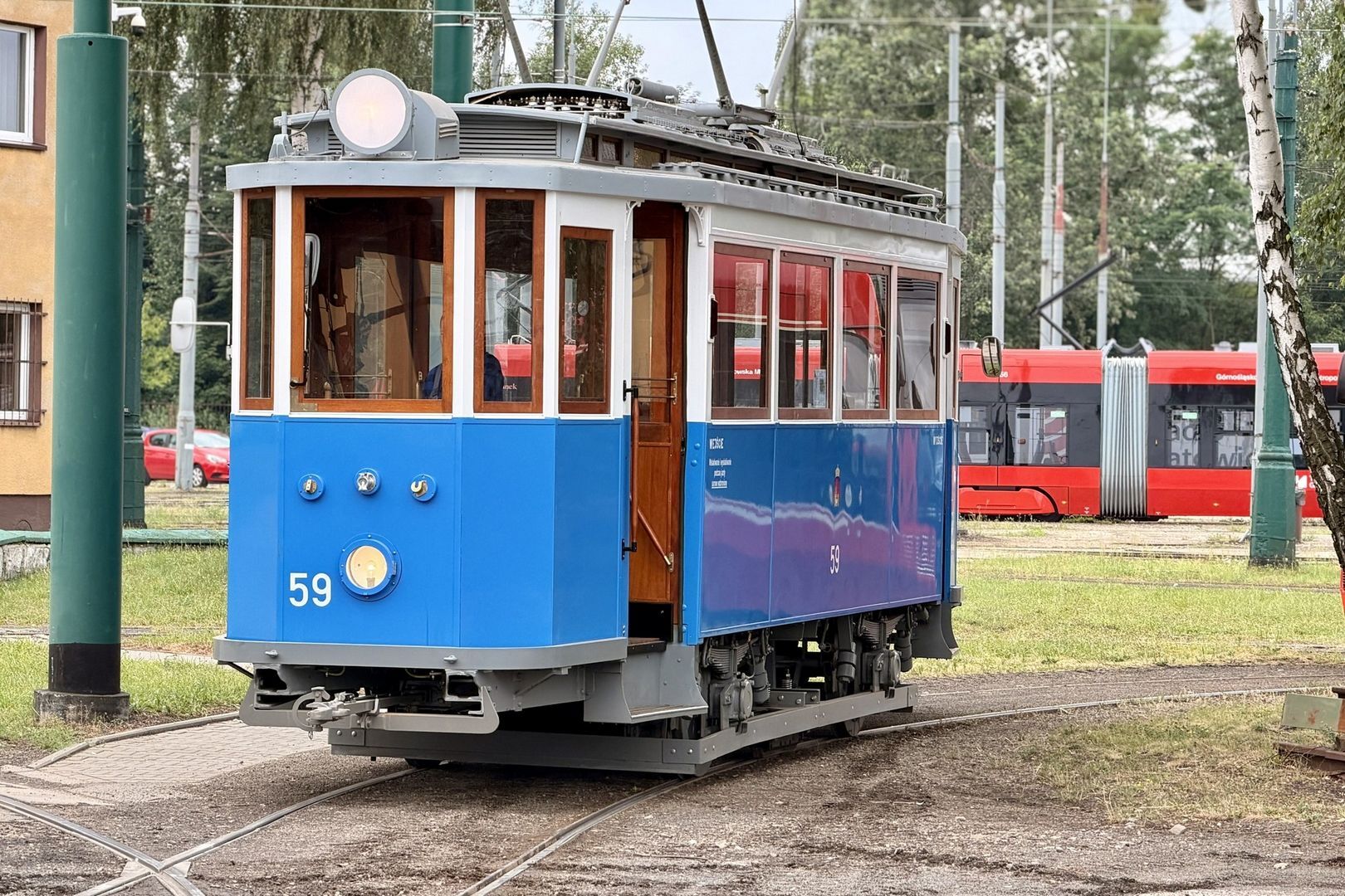 Zajezdnia tramwajowa Katowice-Zawodzie. Tramwaj Sanok / Graz SN1 MPK Kraków #59. 2 lipca 2026