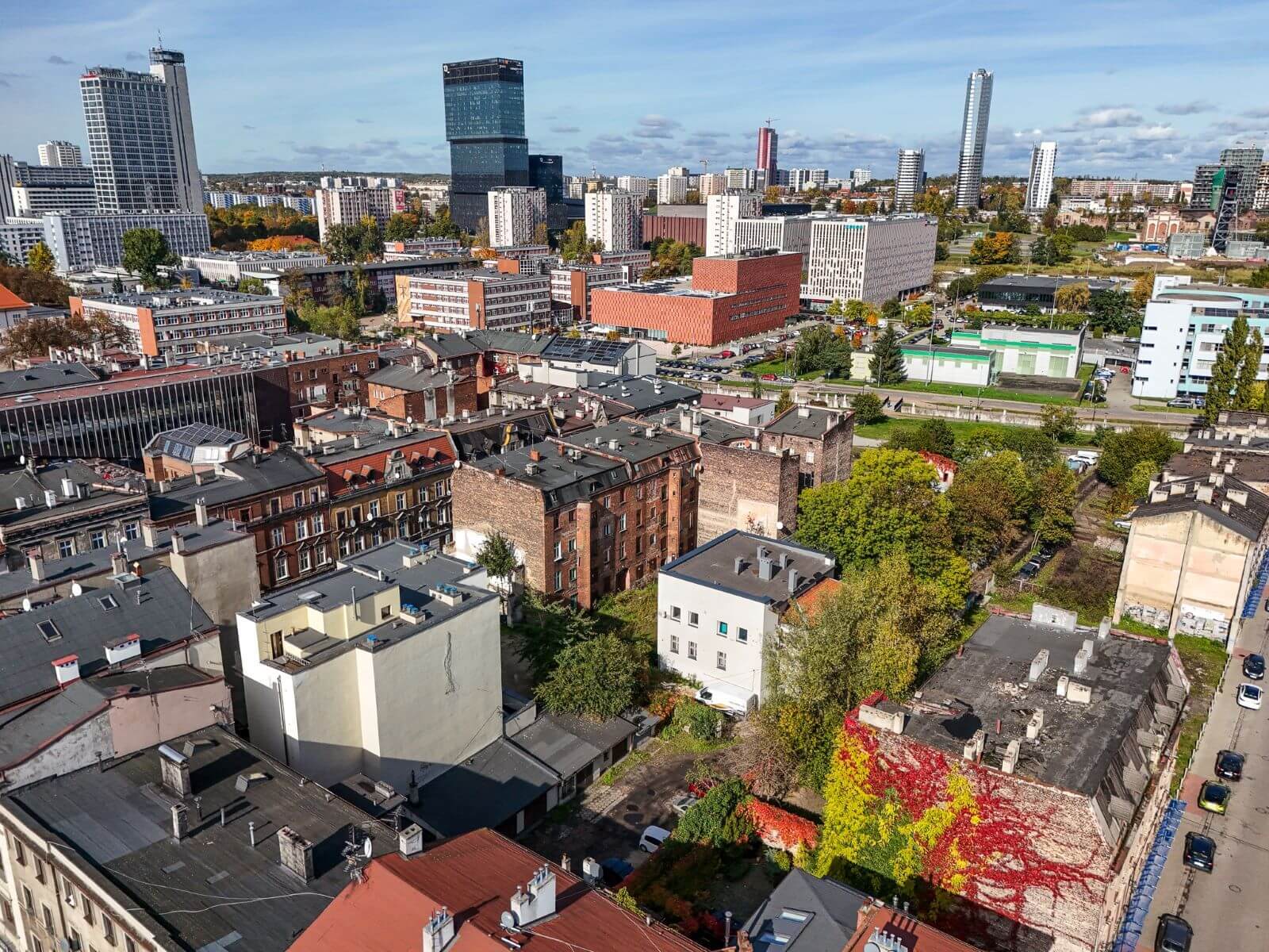 Katowice, widok na ul. Górniczą i Wodną