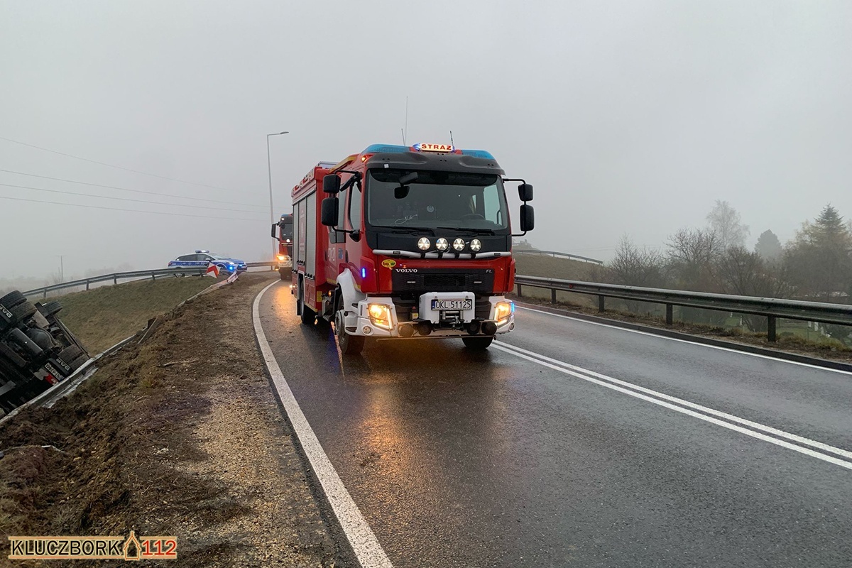 Kluczbork, DK45. Wypadek transportu kurczaków. 24 marca 2025.