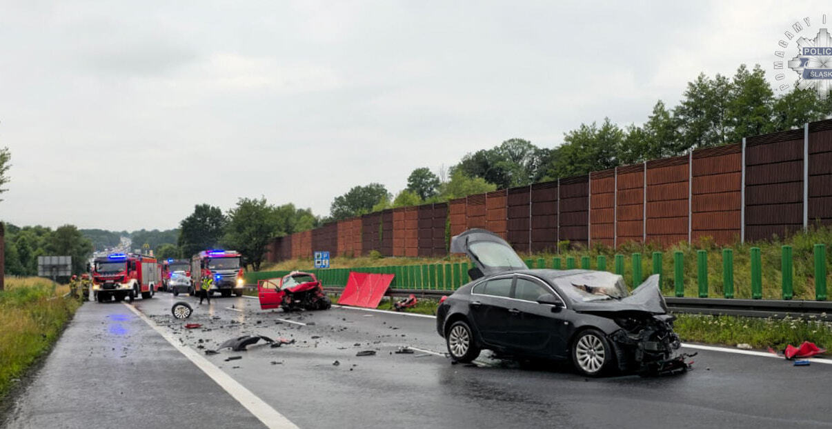 Koszmarny wypadek w Jasienicy Kierowca pojechal pod prad na ekspresowce 2