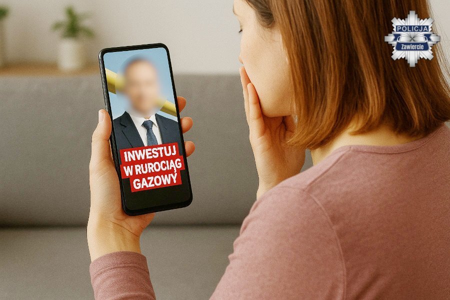 Łazy. Kobieta padła ofiarą oszustów, którzy podszywali się pod prezydenta Karola Nawrockiego. 19 sierpnia 2025.