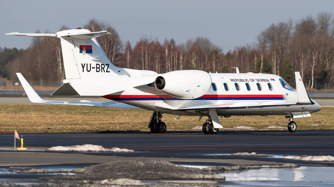 Learjet 31 A z Serbii