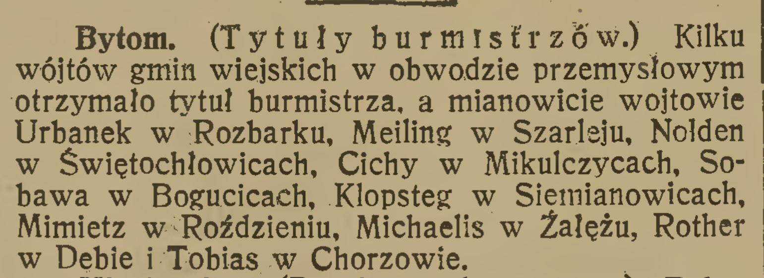 Luty 1917 Ludwig Mimietz burmistrzem Roździenia