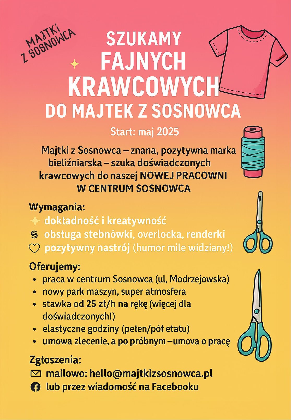„Majtki z Sosnowca” – nabór chętnych do współpracy – plakat.