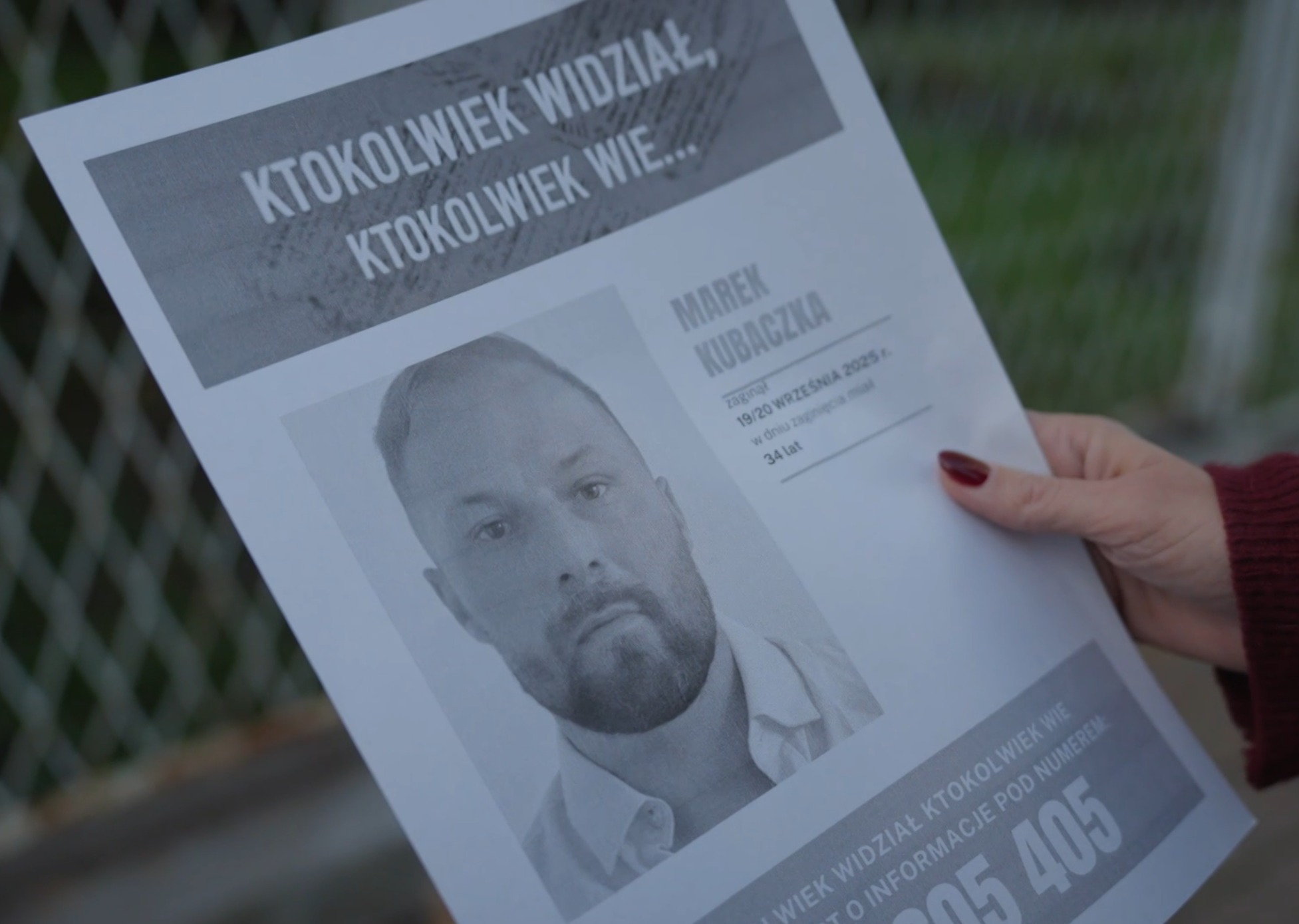 Marek Kubaczka. Ogłoszenie o zaginięciu.