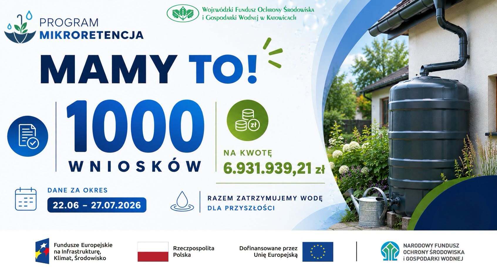 Mikroretencja. Tysiąc wniosków w województwie śląskim od startu programu w 2026 roku