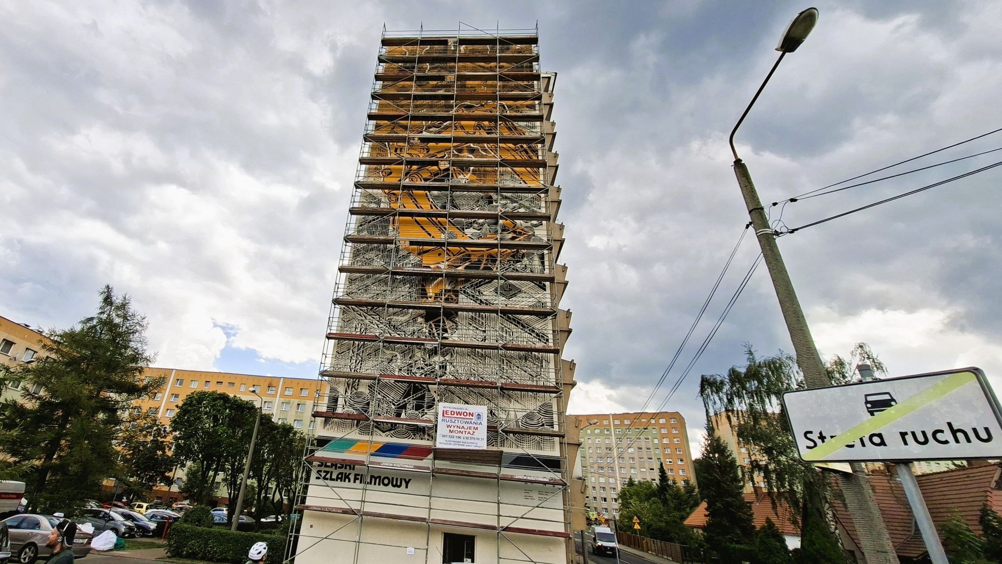Mural Śląskiego Szlaku Filmowego w Giszowcu
