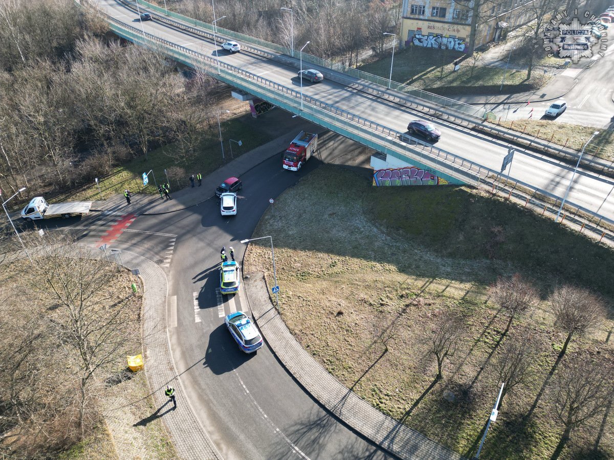 Mysłowice, ulica 10 Lutego. Wypadek z dnia 30 stycznia 2025 roku.