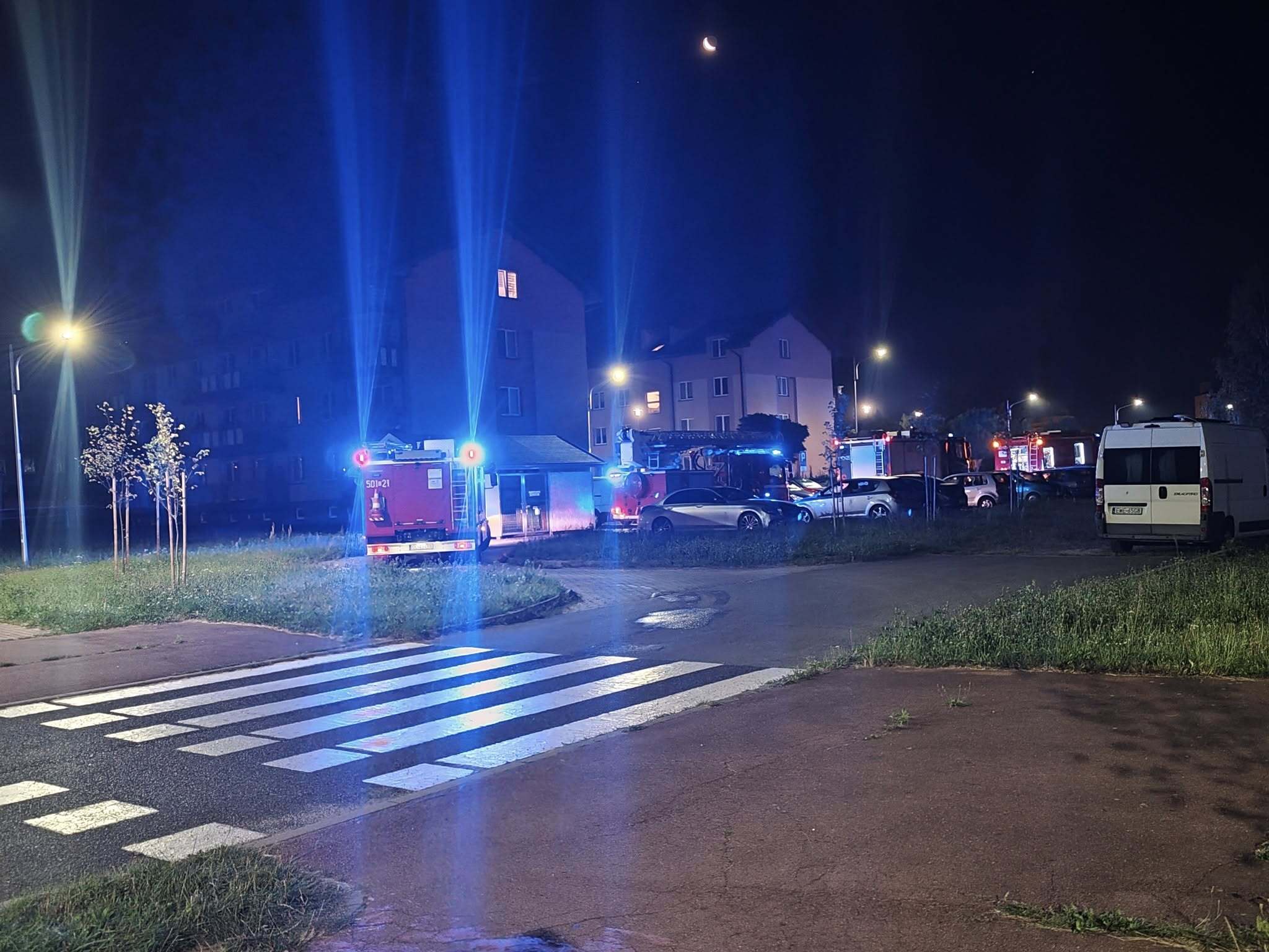 Nocny pożar w Lublińcu