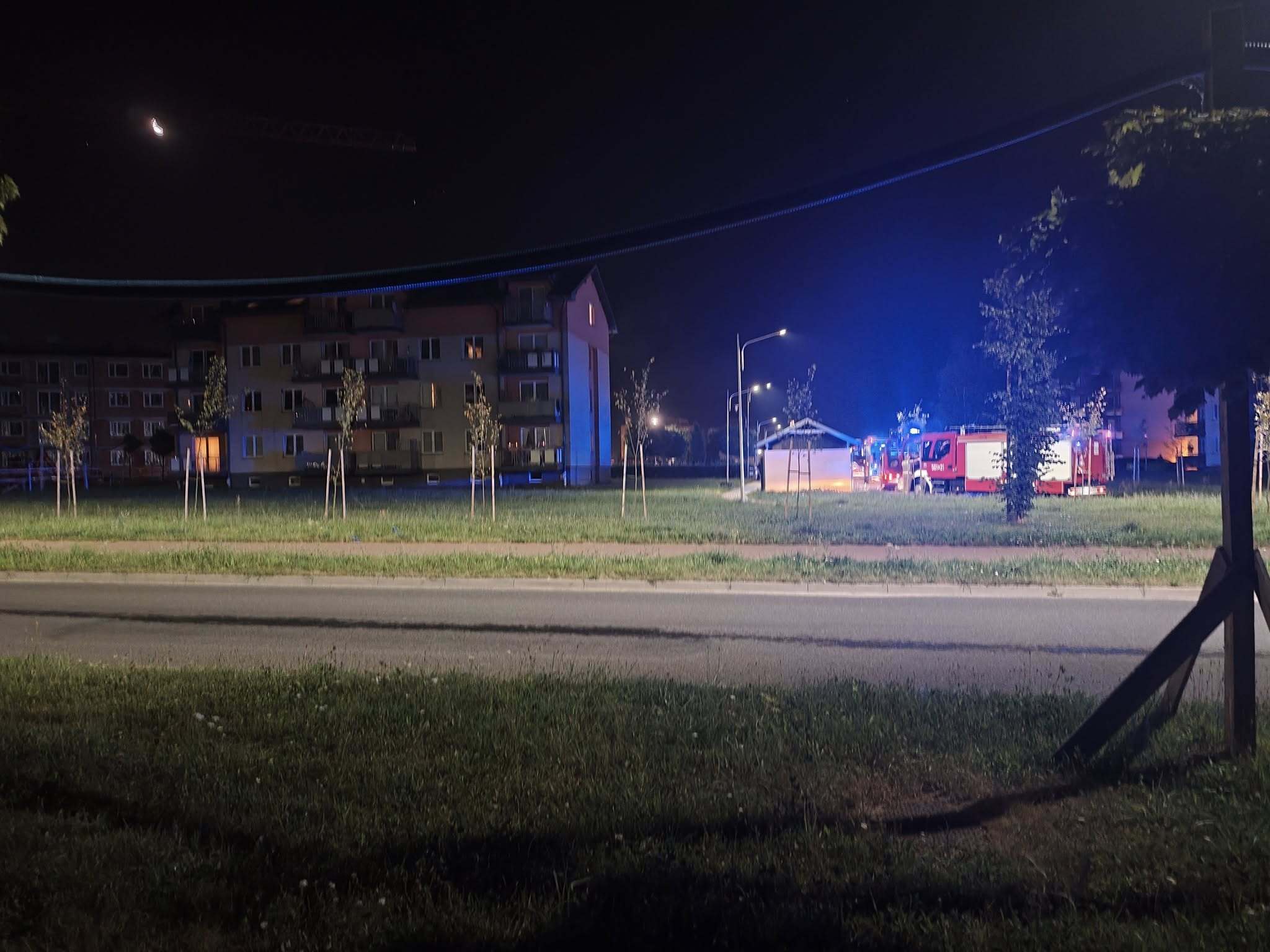 Nocny pożar w Lublińcu