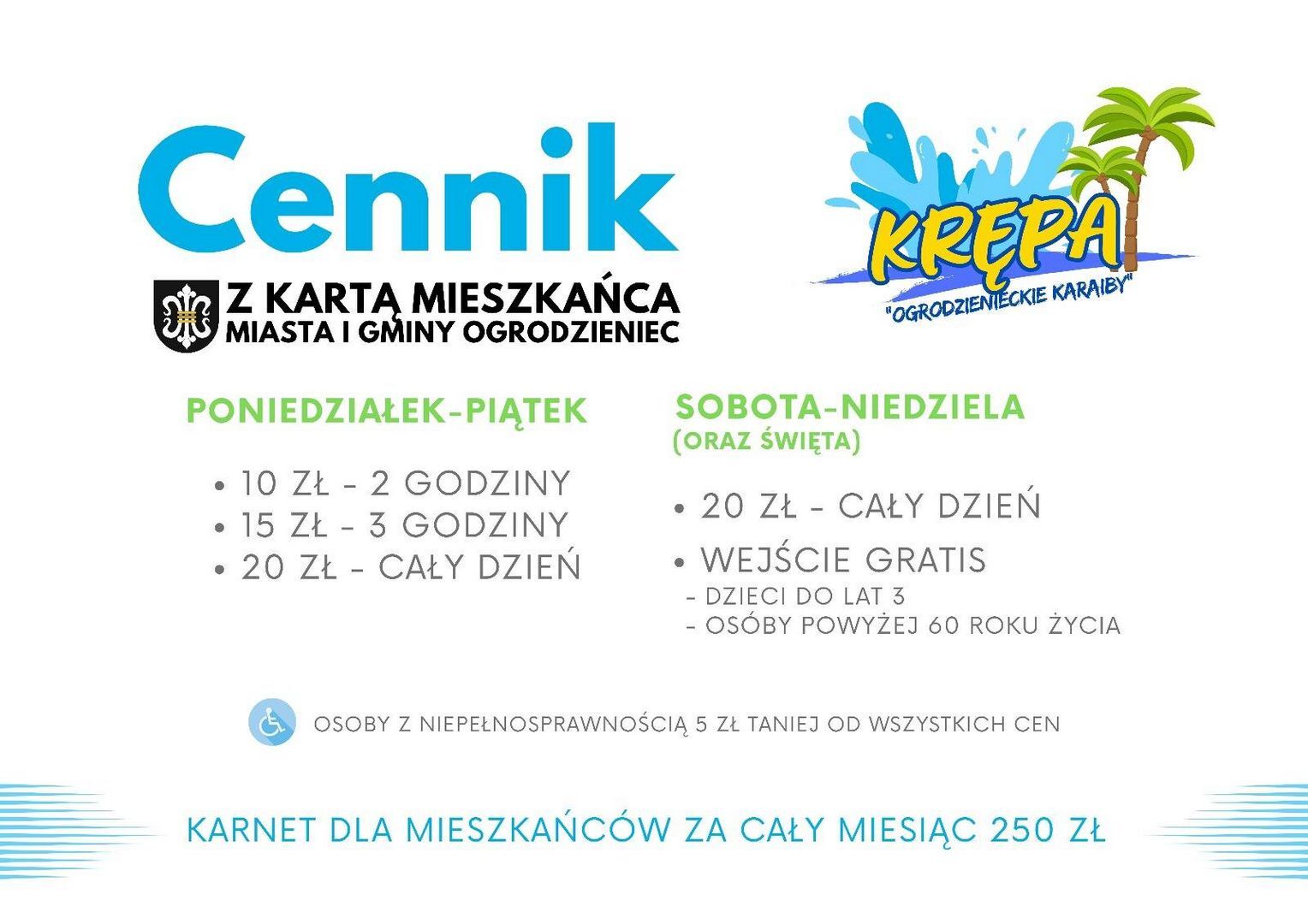 Ośrodek Rekreacyjno-Wypoczynkowy «Krępa» w Ogrodzieńcu – cennik dla mieszkańców gminy.