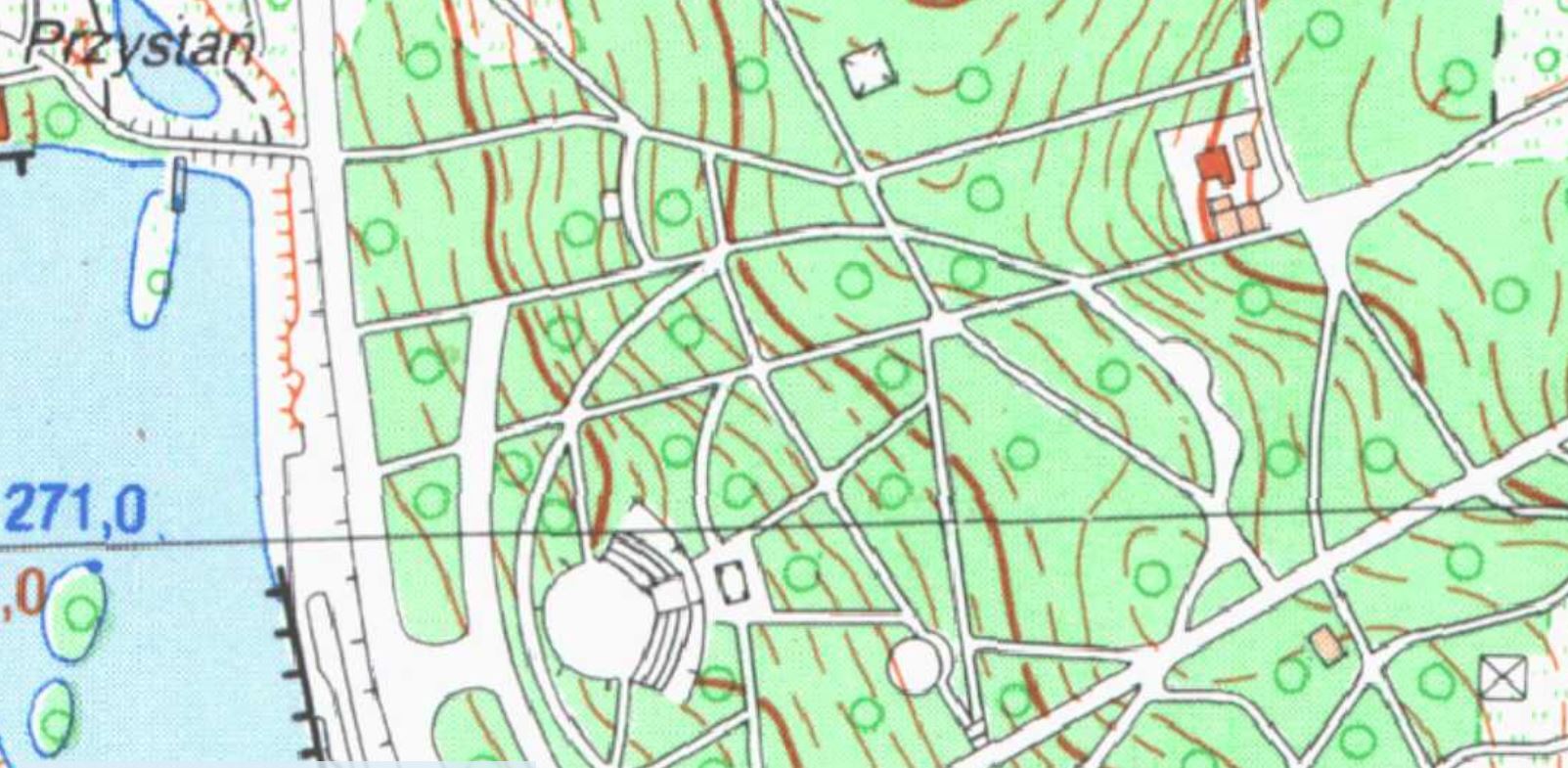 Altana pojnika zaznaczona na dawnej mapie topograficznej (u góry, w prawo od środka)