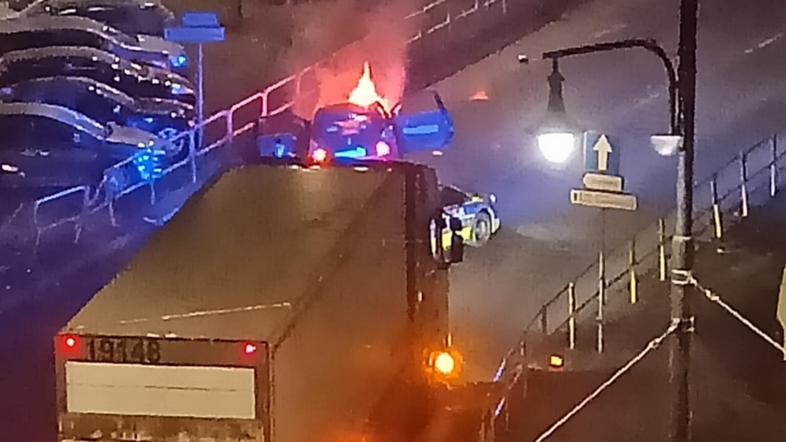 Poscig pozar aut Witczaka Bytom 2