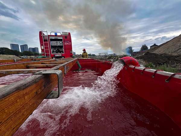 Pożar podkładów kolejowych, Katowice