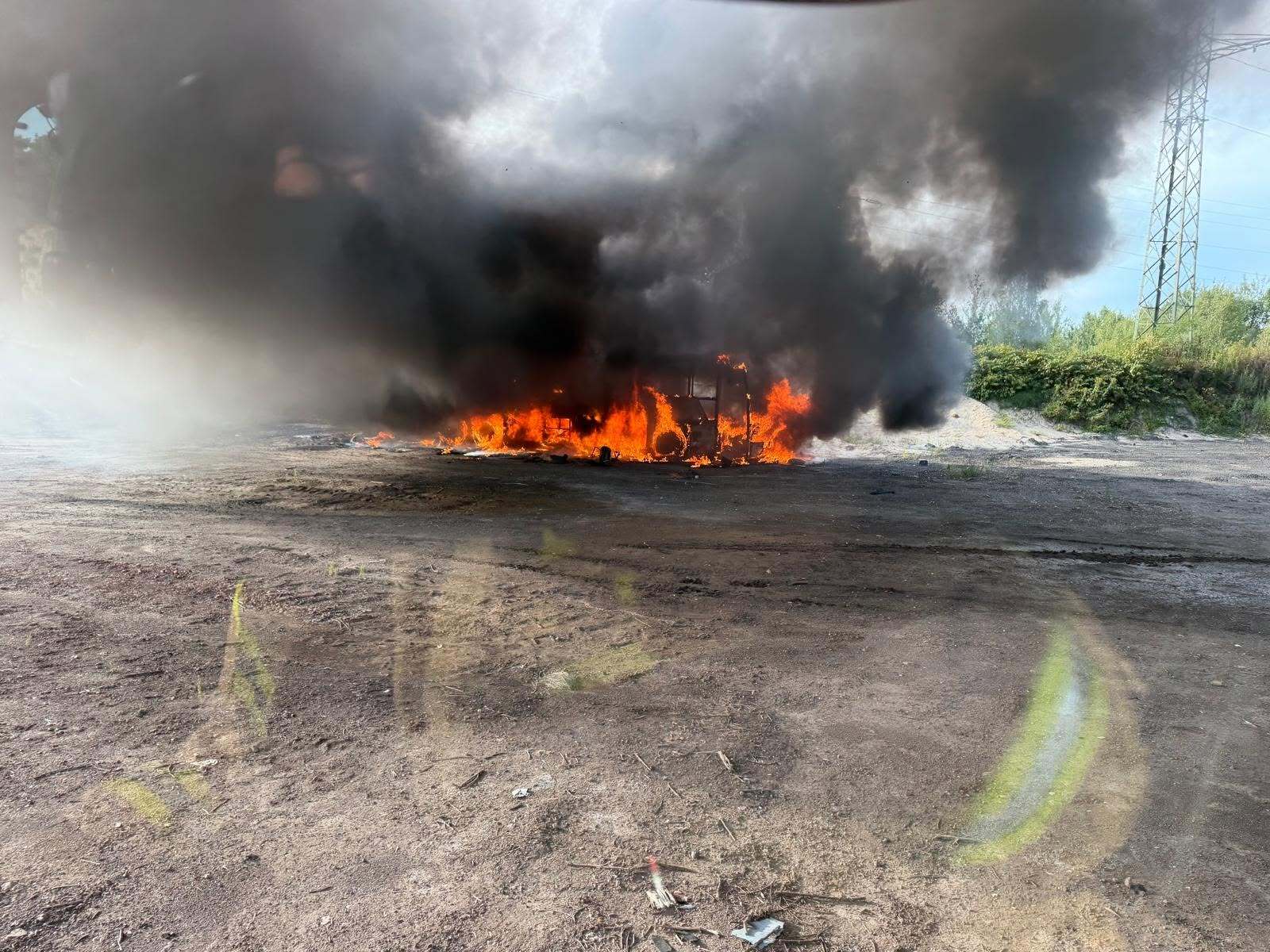 Pozar autokaru Piekary Slaskie 3