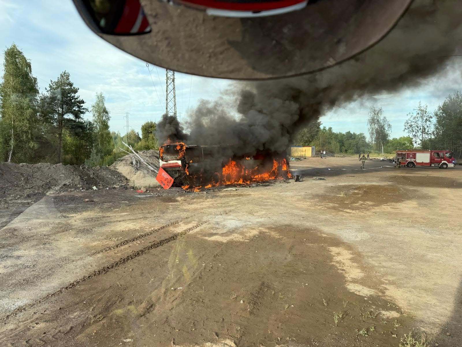 Pozar autokaru Piekary Slaskie 4