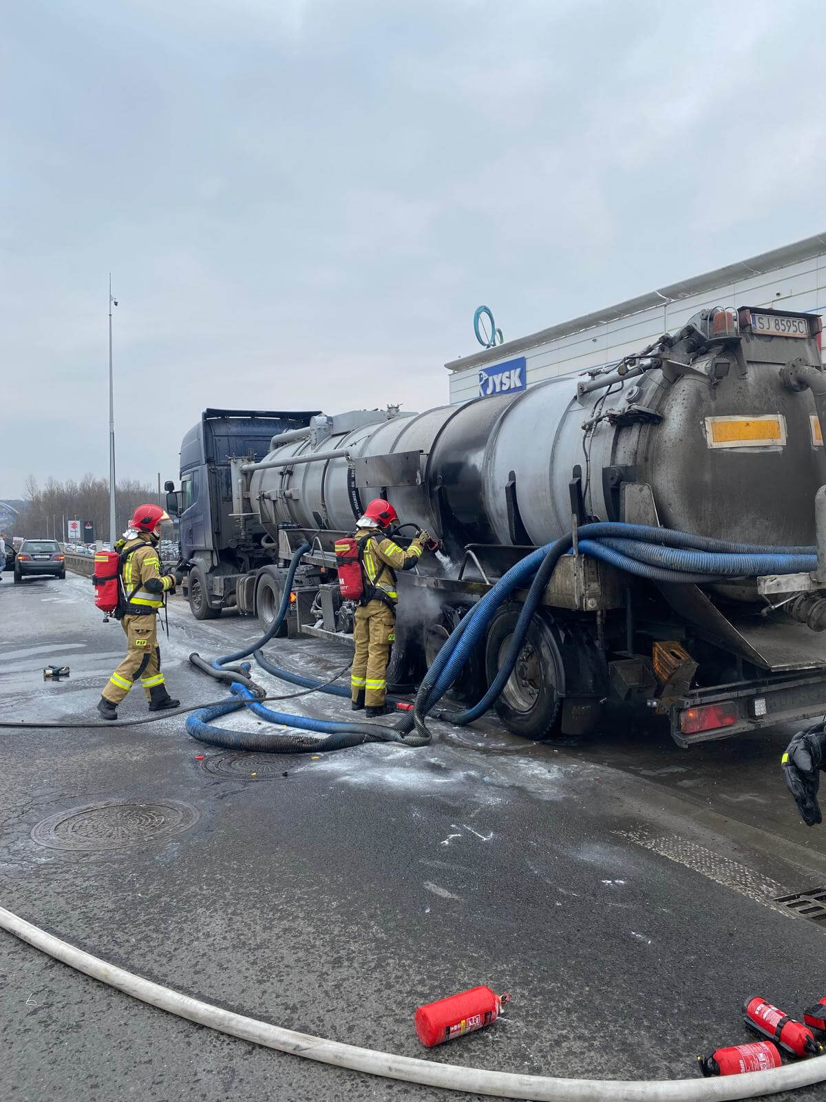 Pożar cysterny na A4 2