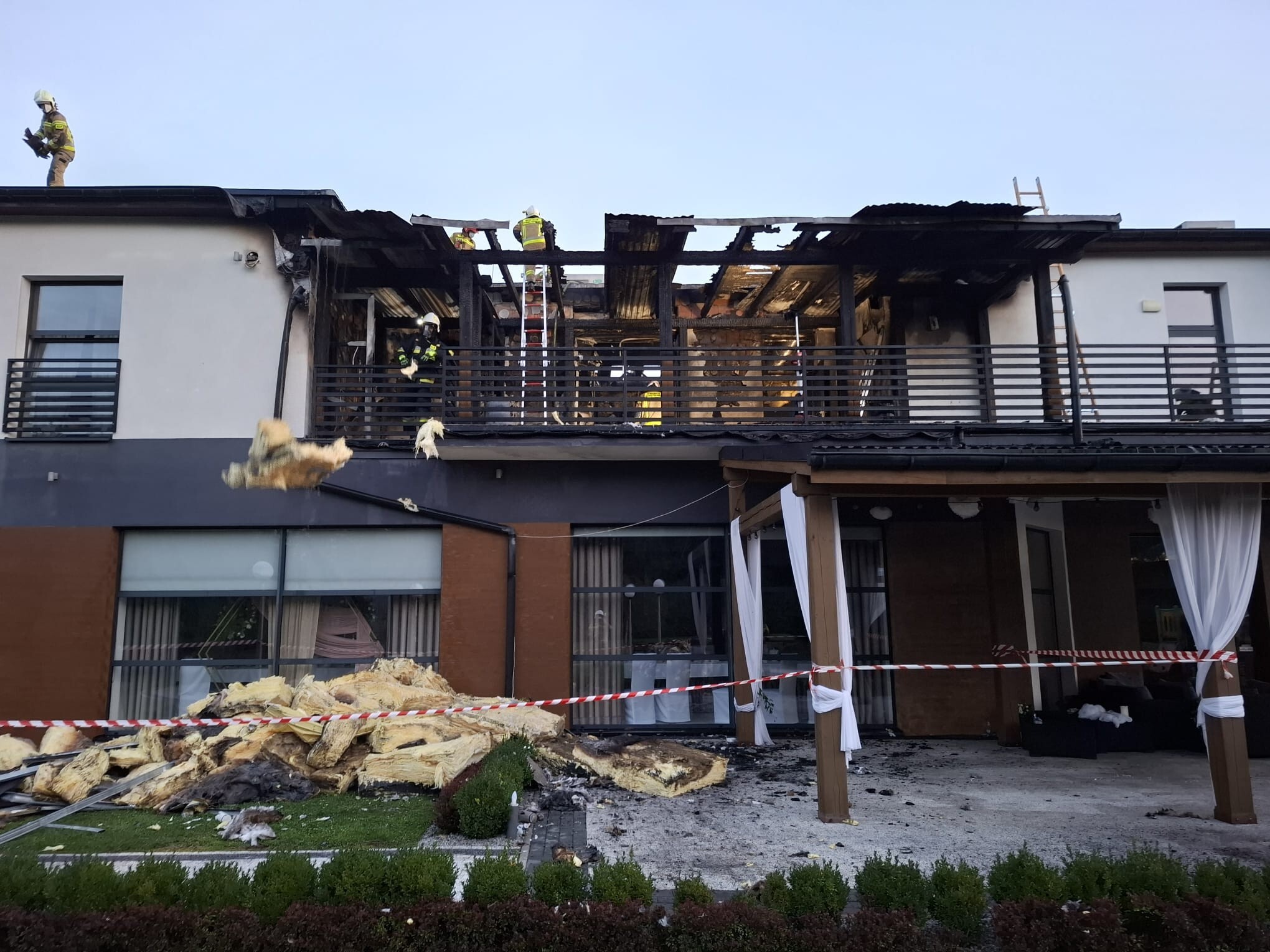 Pożar domu przyjęć w Mszanie