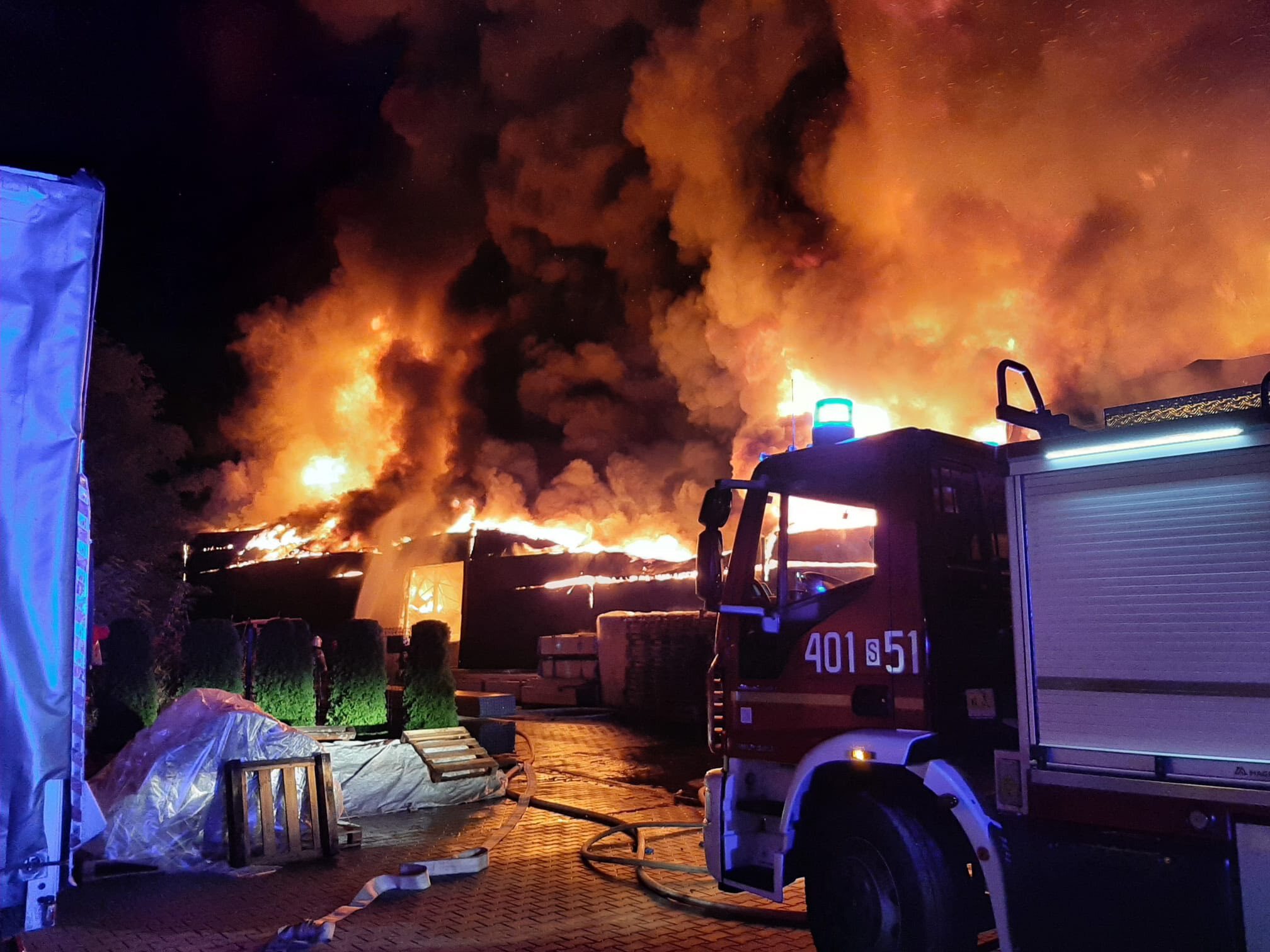 Pożar hali w Czeladzi