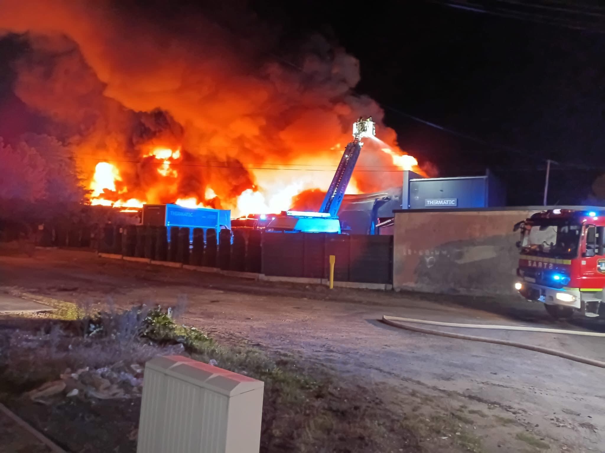 Pożar hali w Czeladzi