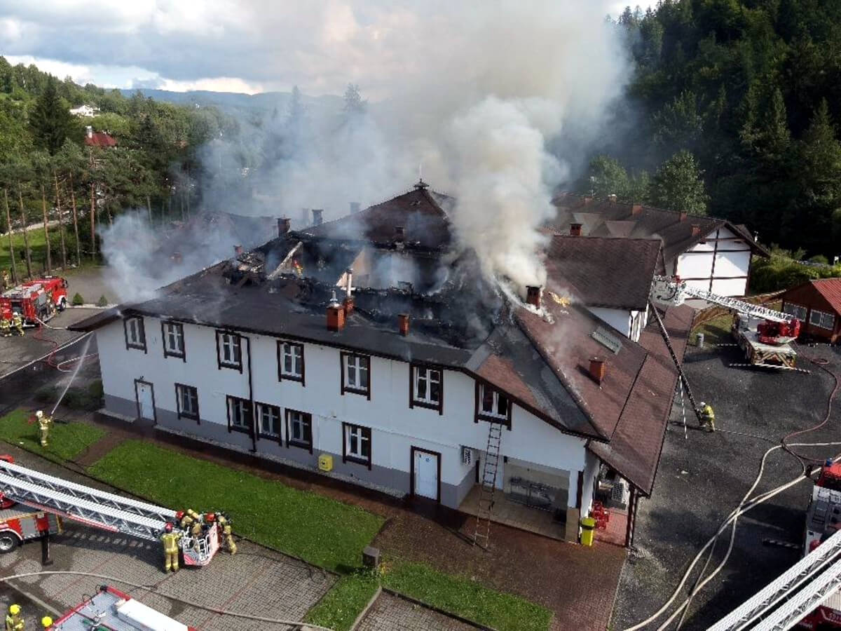 Pożar hotelu w Wiśle