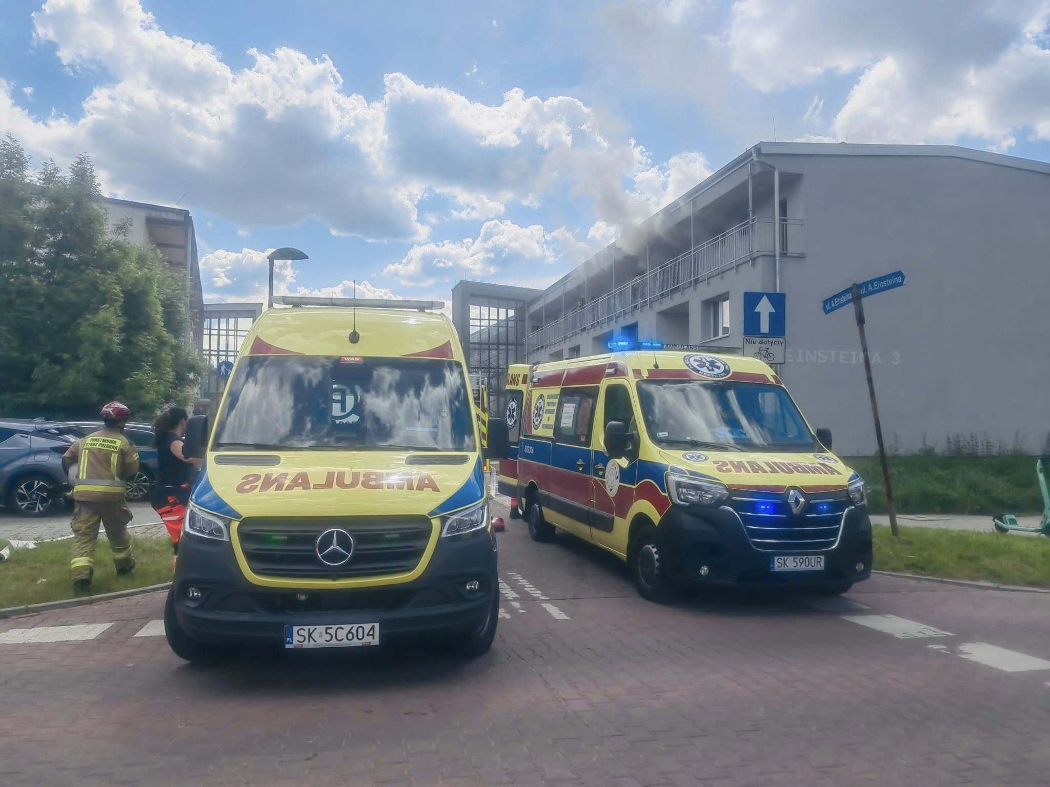 Pożar mieszkania, ul. Einsteina, Tychy