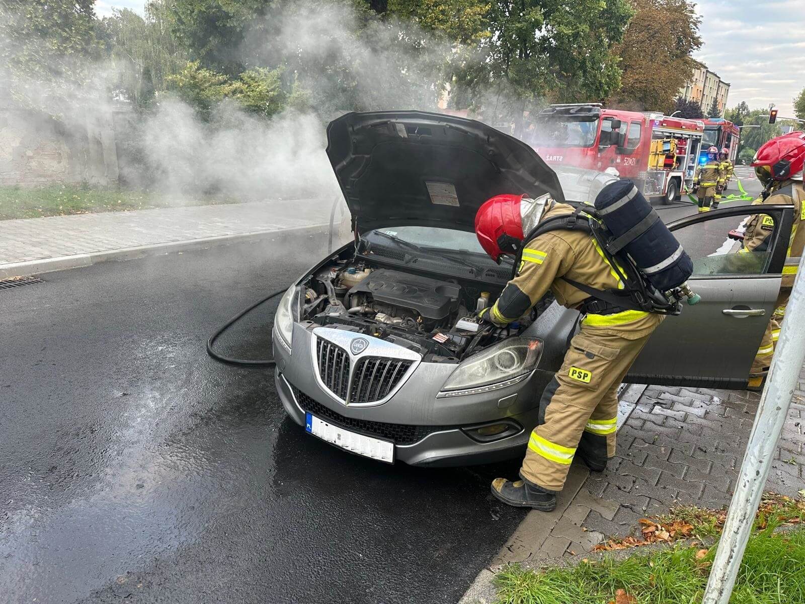 Pożar samochodu w Mysłowicach