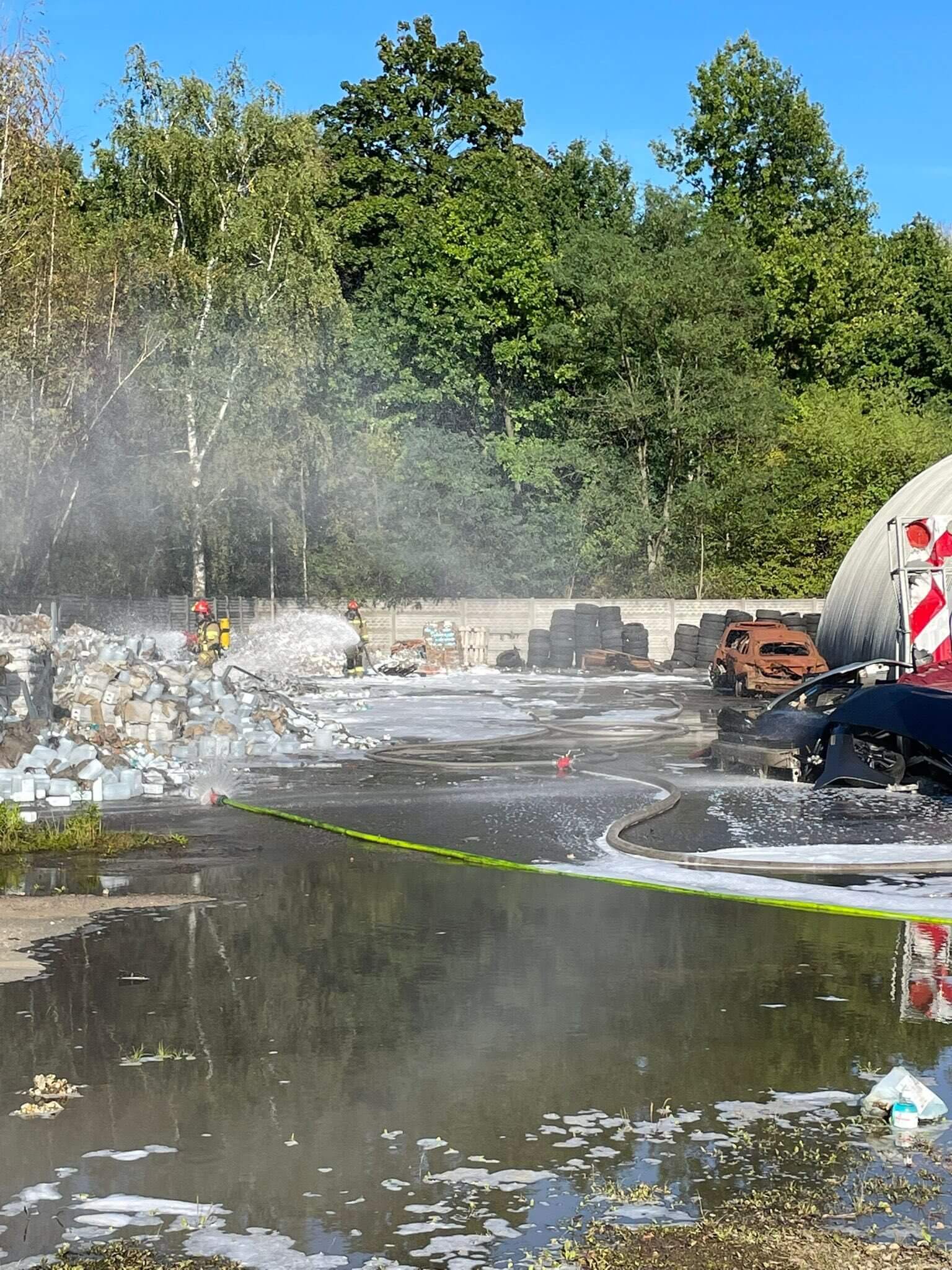 Pożar składowiska odpadów w Gliwicach