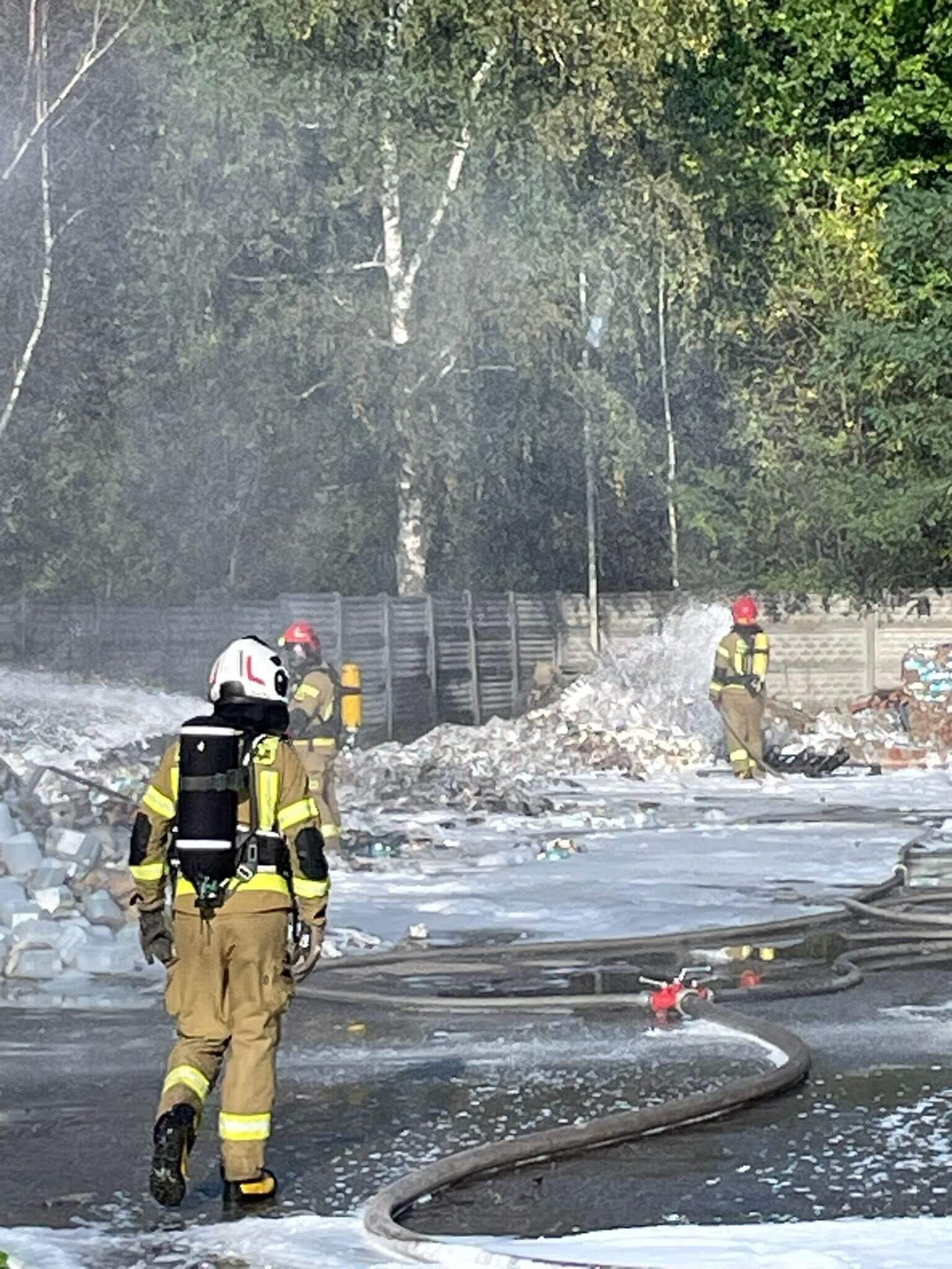 Pożar składowiska odpadów w Gliwicach