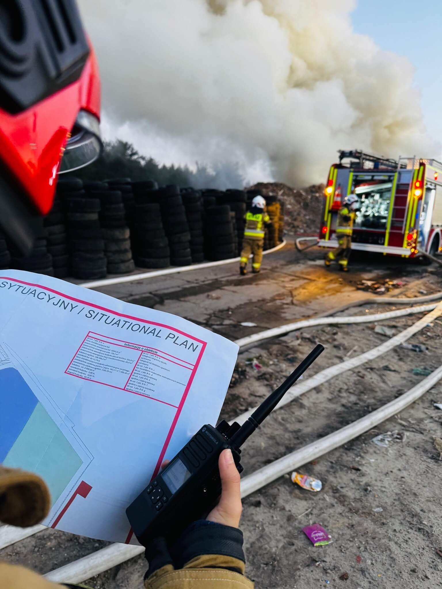 Pożar składowiska odpadów w Tychach