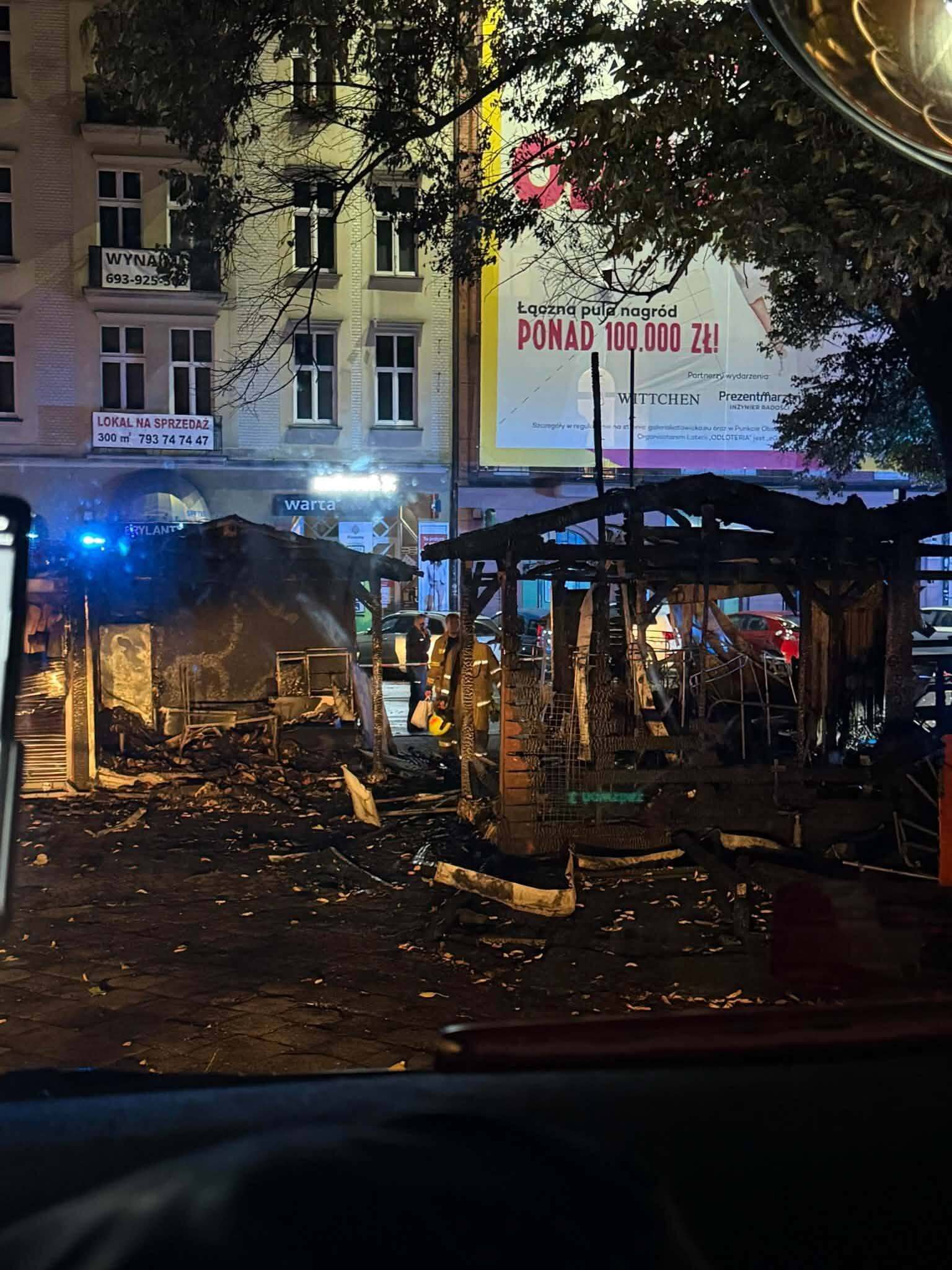 Pożar targowiska w Katowicach