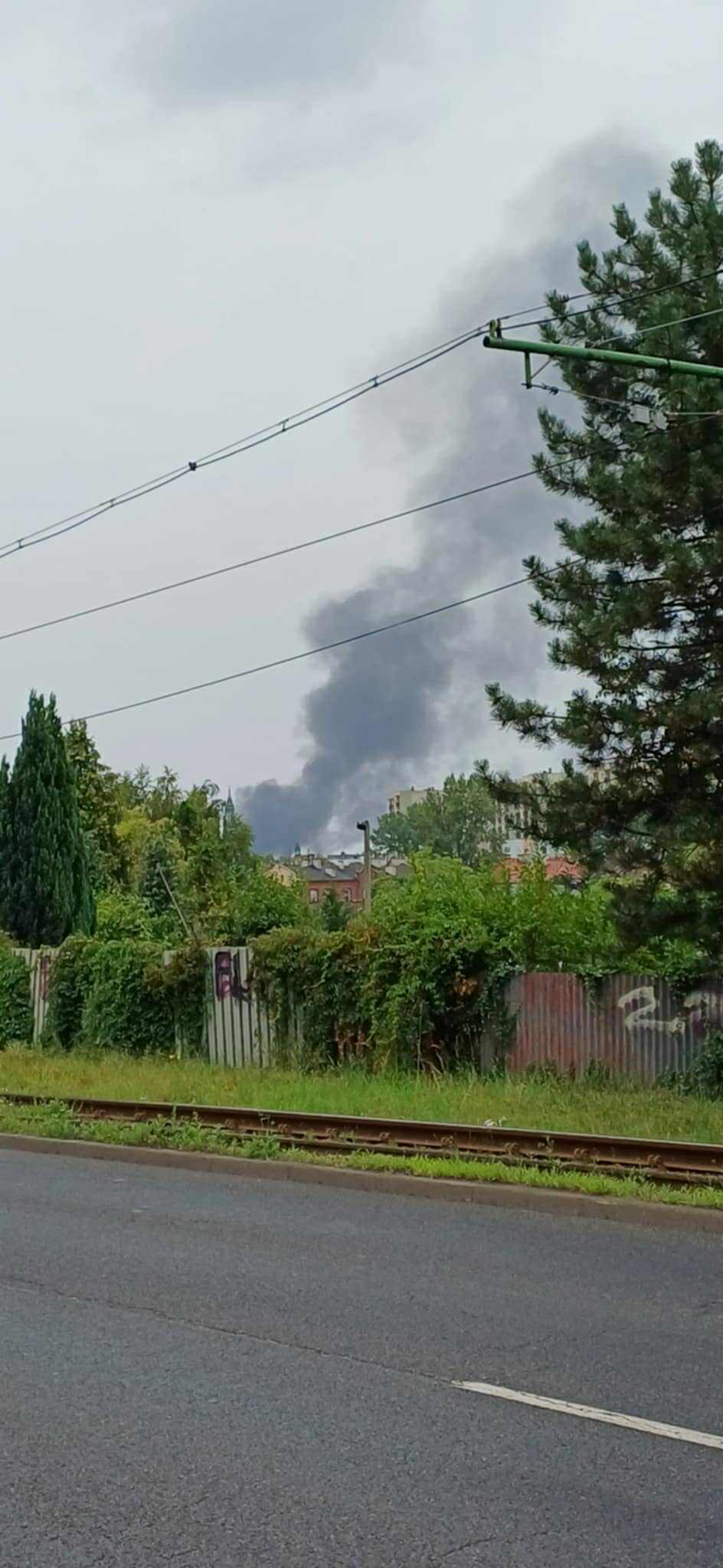 Pozar w Katowicach przy Sadowej 10