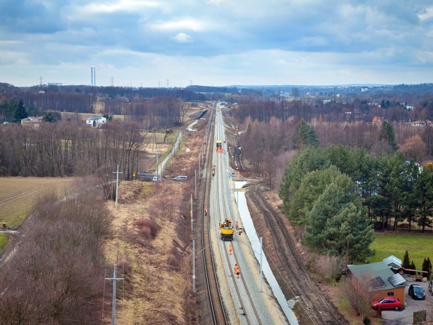 Prace na linii kolejowej 93 Zabrzeg Zebrzydowice fot Łukasz Hachuła PLK SA