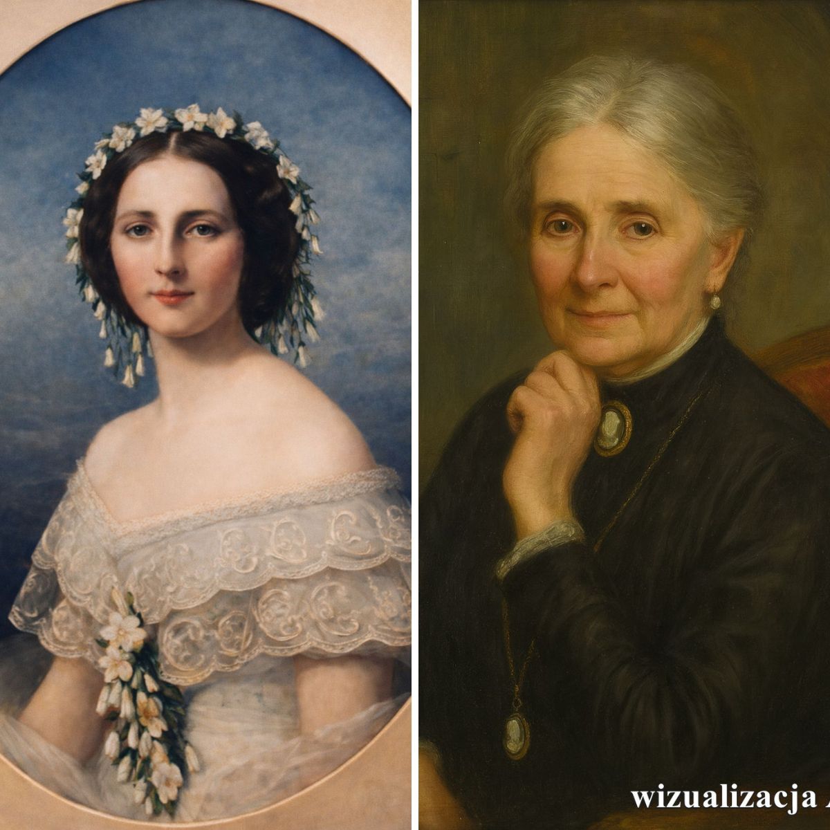 Maria von Schweinitz und Krain – oryginalny portret młodzieńczy oraz wizualizacja AI