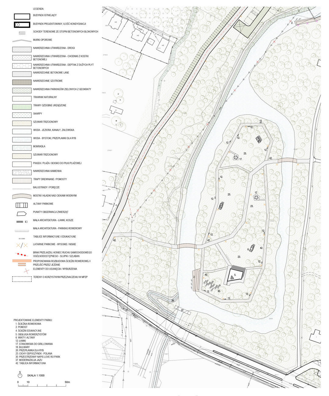 Rogoźnik, gmina Bobrowniki. Wyspa Ciszy. Mapa