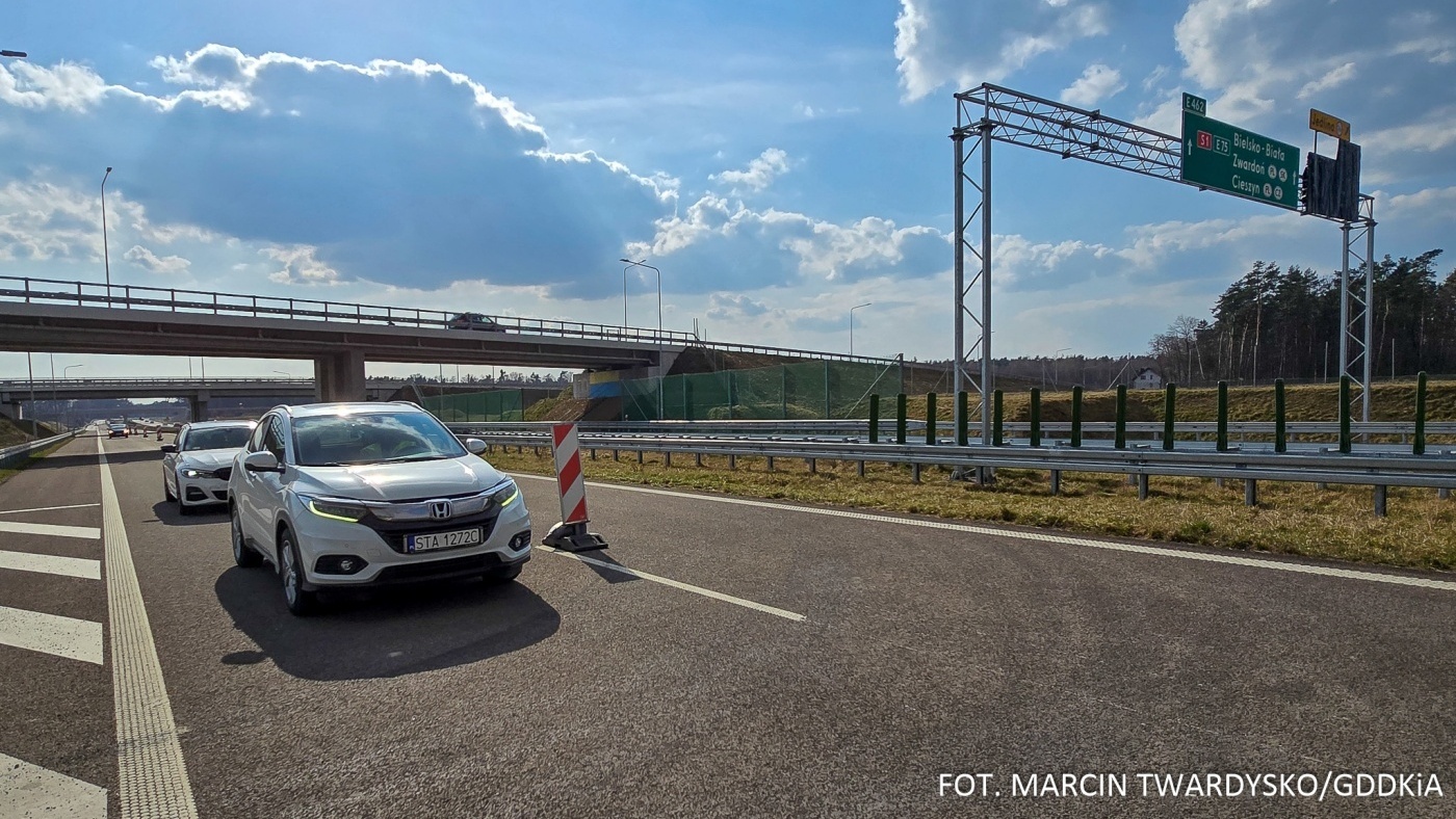 Kolejny odcinek trasy S1 już przejezdny