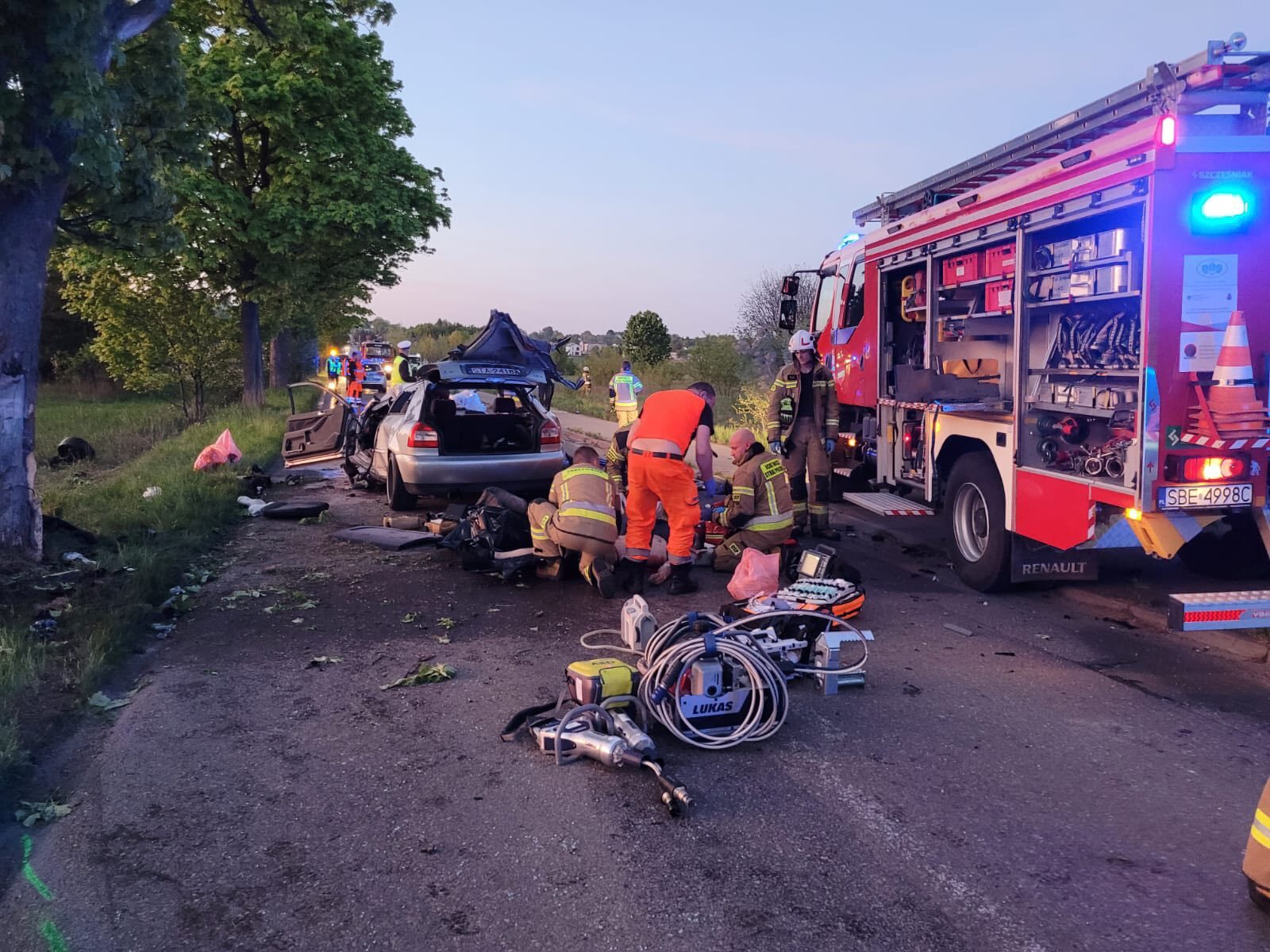 Sączów, powiat będziński. Śmiertelny wypadek na DK78. 1 maja 2025.