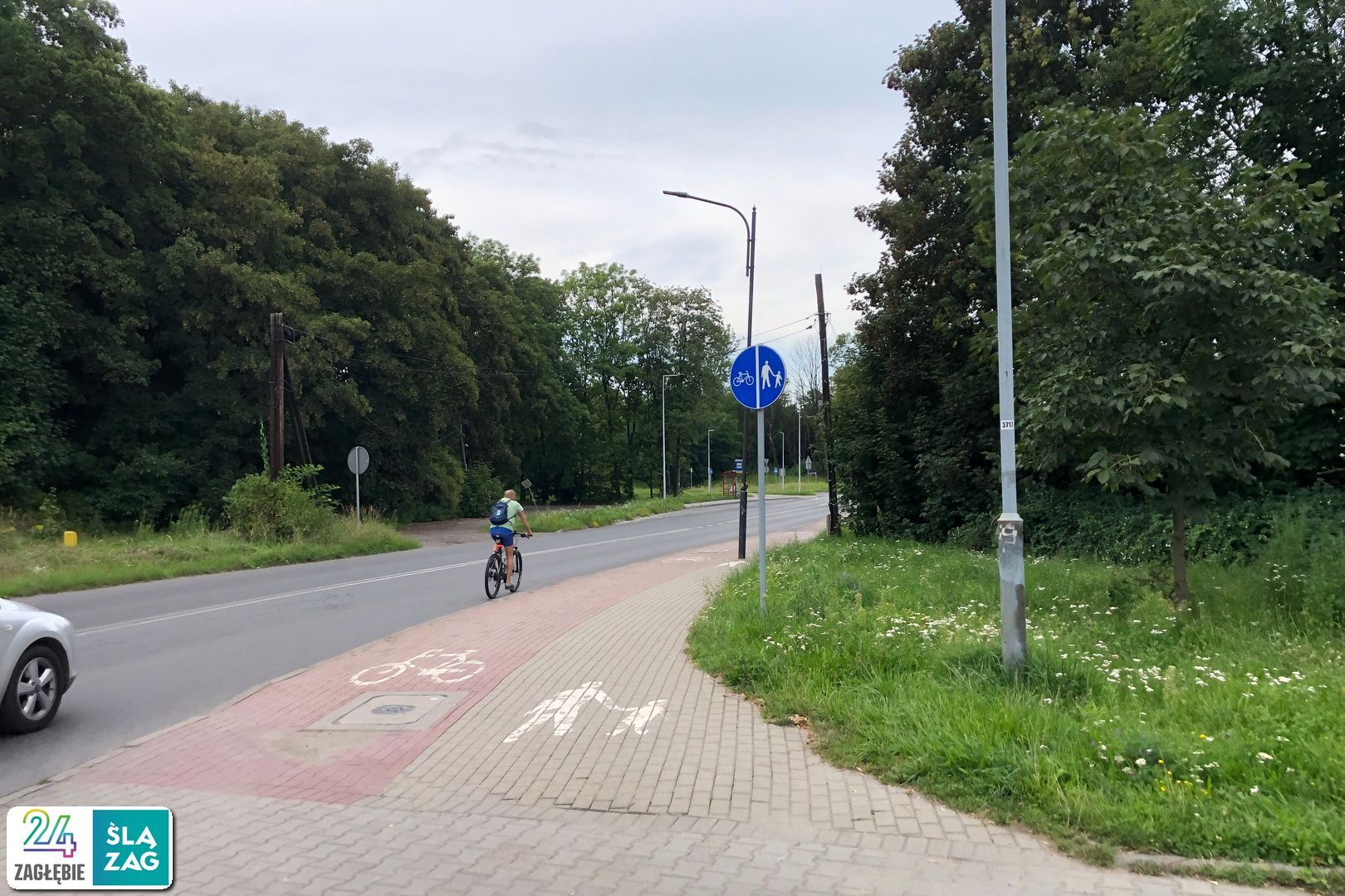 Siemianowice Śląskie. Ulica Michałkowicka.  Test nawigacji rowerowych: Google Maps, Apple Maps, Mapy.cz. Zdjęcia z trasy. 9 sierpnia 2025.