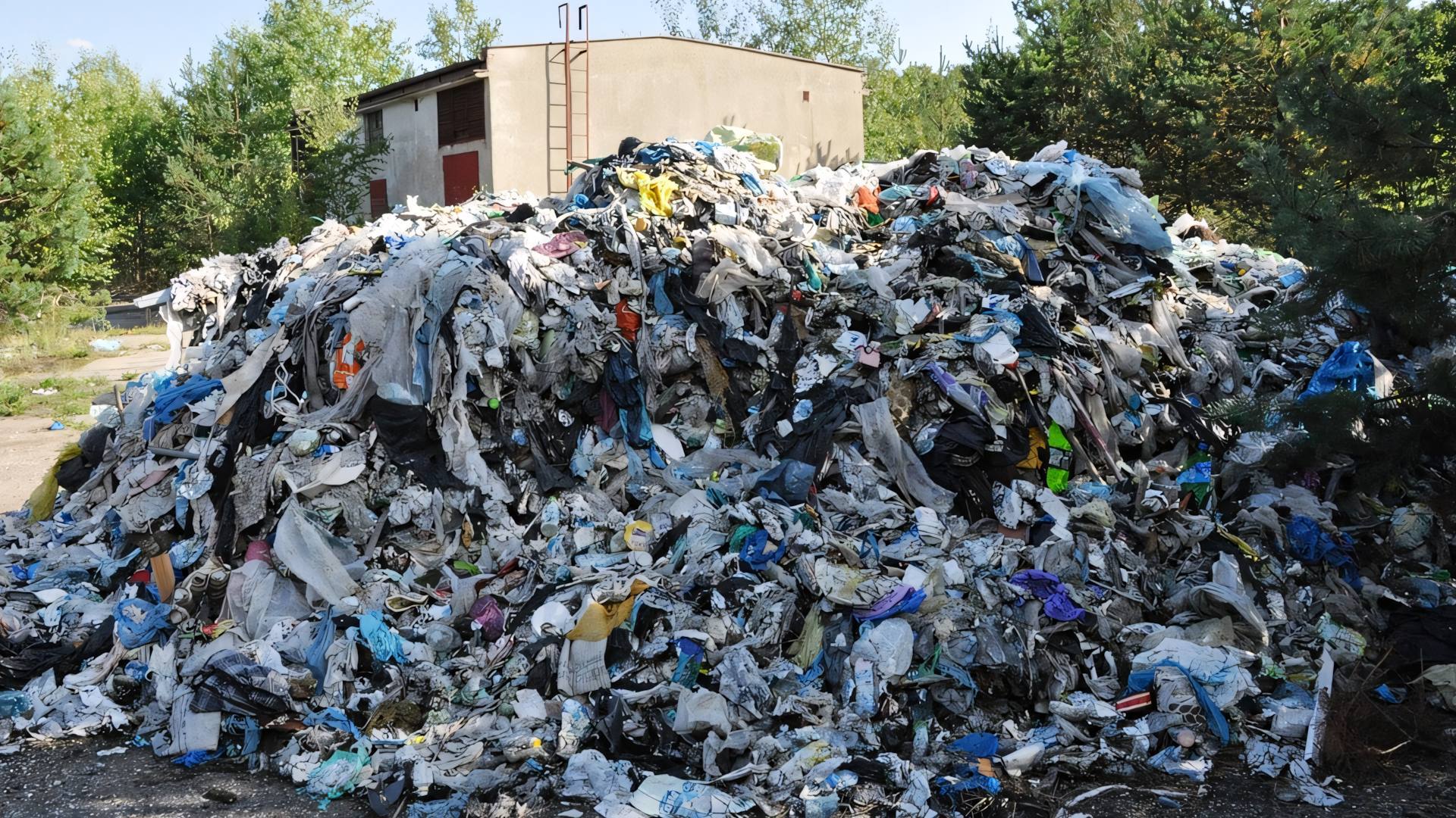 Sławków. Dzikie wysypisko firmy »Rekult« odpadów na terenach kolejowych przy ulicy Okradzionowskiej. 22 września 2015.