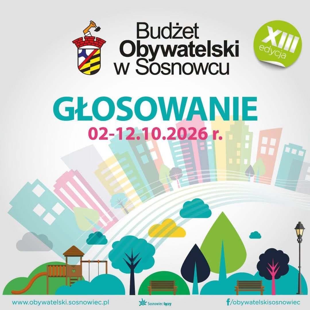 XIII Budżet Obywatelski w Sosnowcu. Głosowanie. Plakat